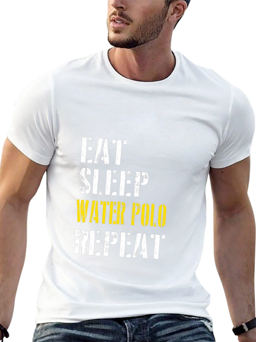 Eat Sleep Water Polo Repeat Black T-Shirt