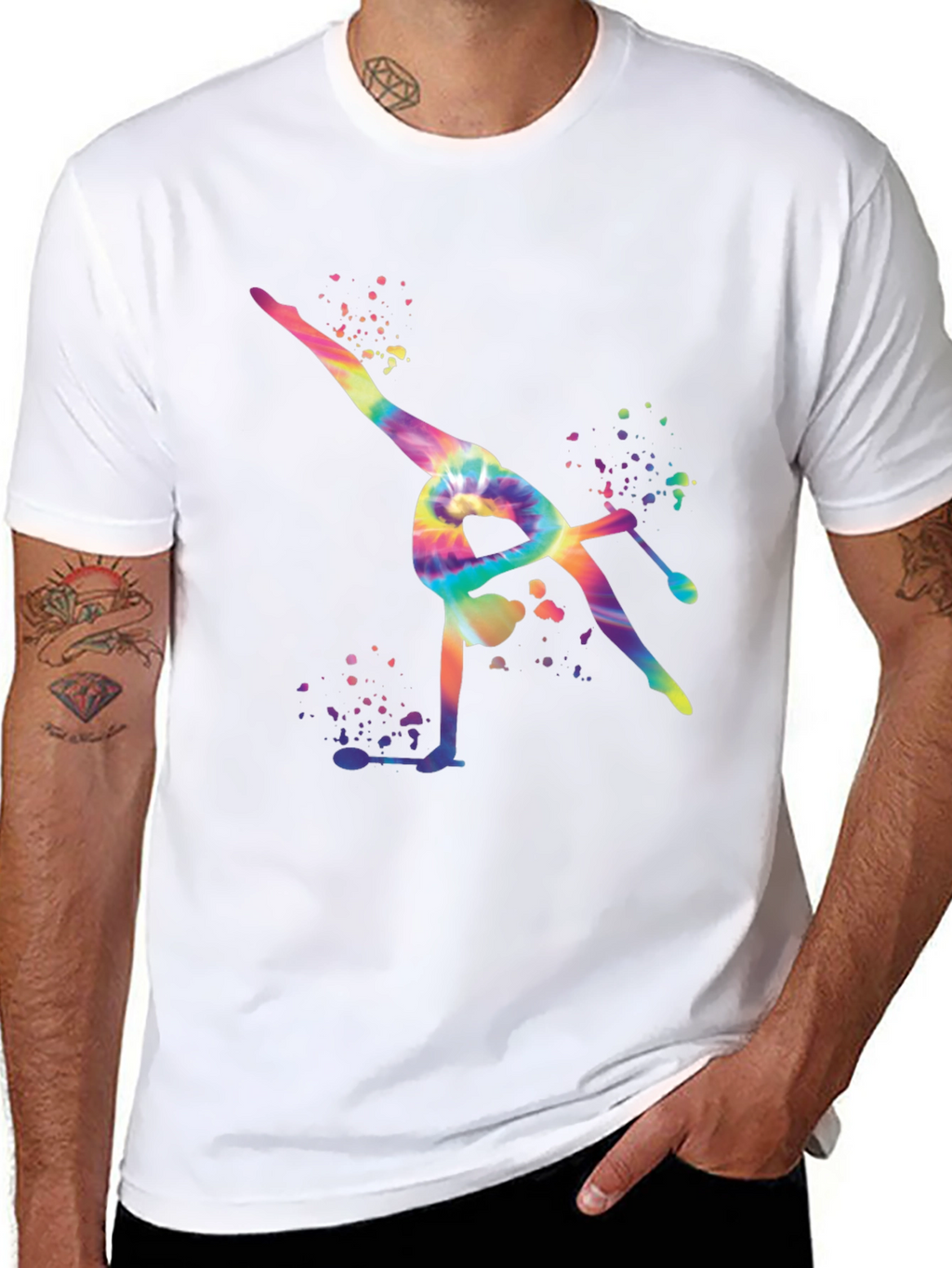 Gymnast Tie-Dye Black T-Shirt