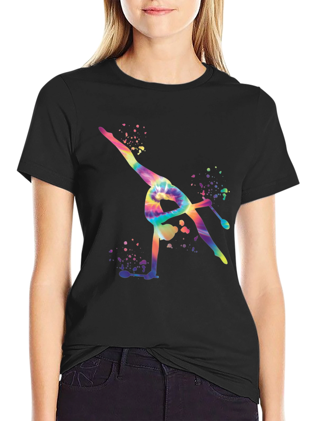 Gymnast Tie-Dye Black T-Shirt