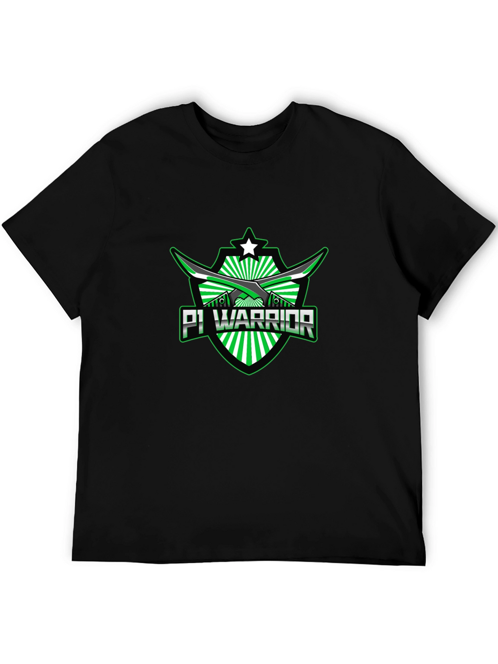 Pi Warrior Black T-Shirt - Green Graphic Tee