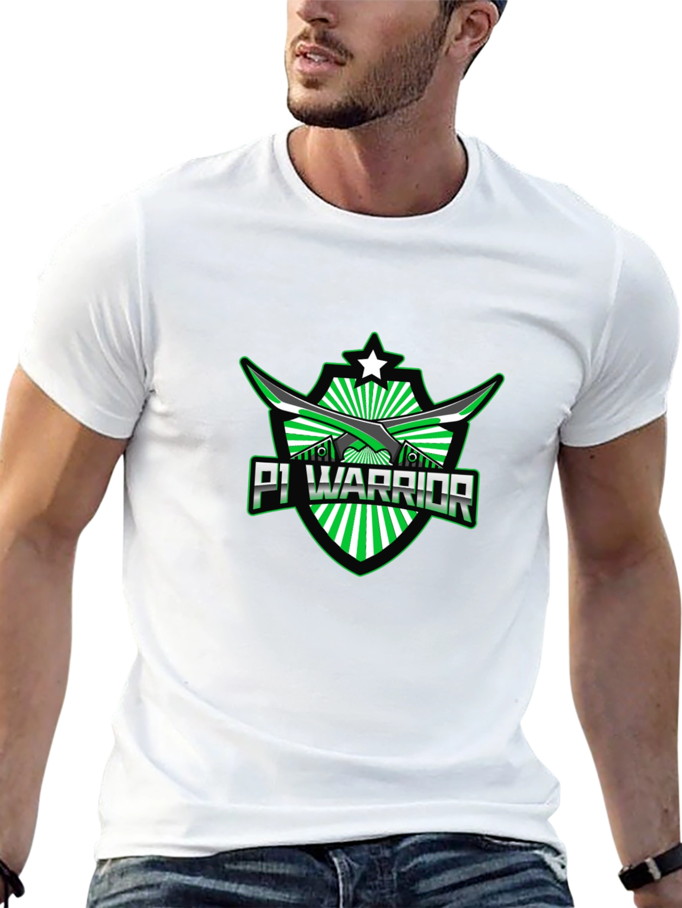 Pi Warrior Black T-Shirt - Green Graphic Tee