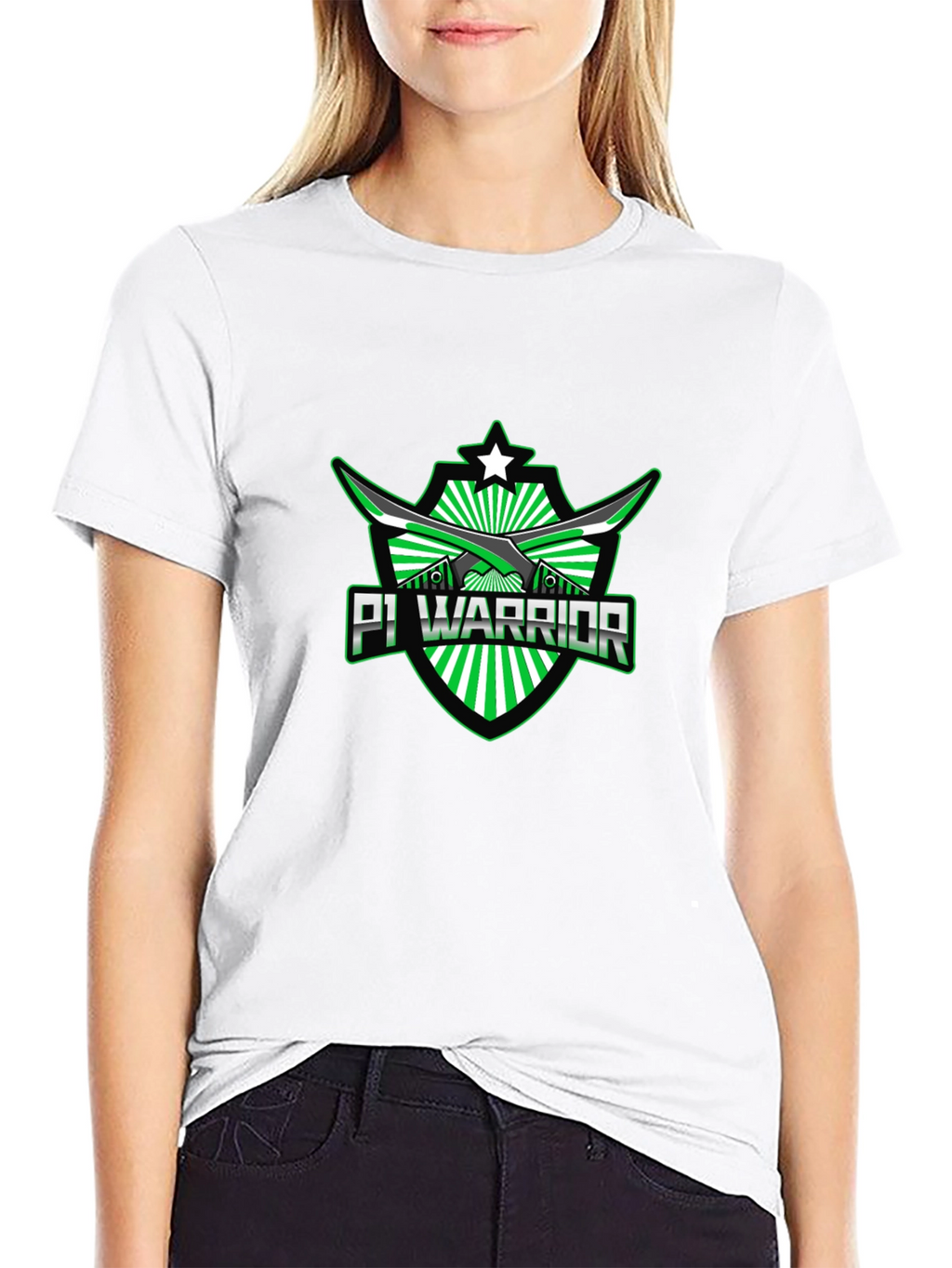 Pi Warrior Black T-Shirt - Green Graphic Tee