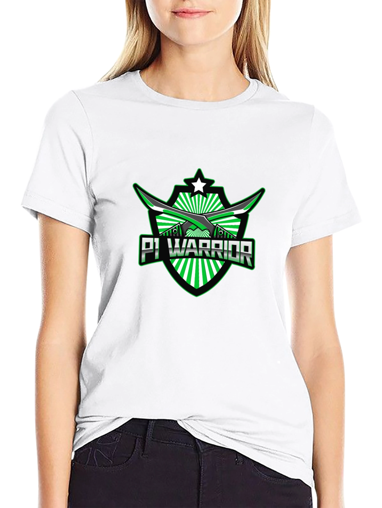 Pi Warrior Black T-Shirt - Green Graphic Tee