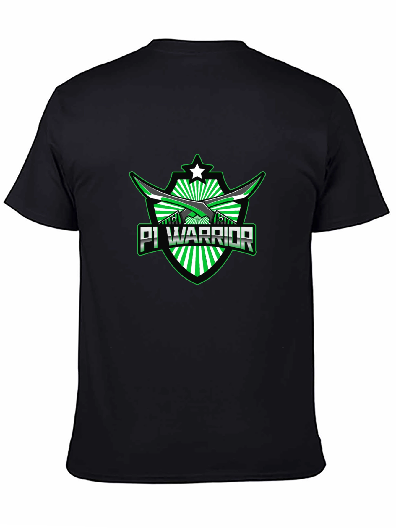 Pi Warrior Black T-Shirt - Green Graphic Tee