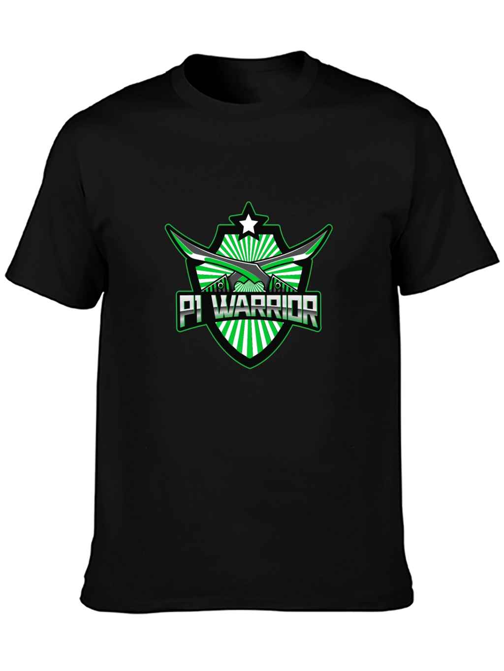 Pi Warrior Black T-Shirt - Green Graphic Tee