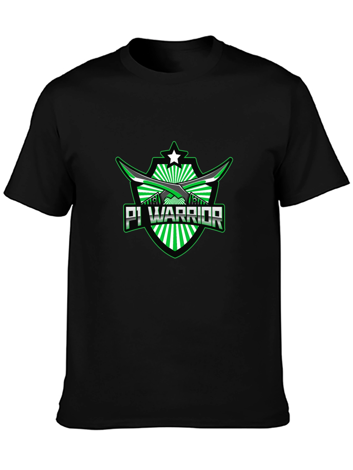 Pi Warrior Black T-Shirt - Green Graphic Tee