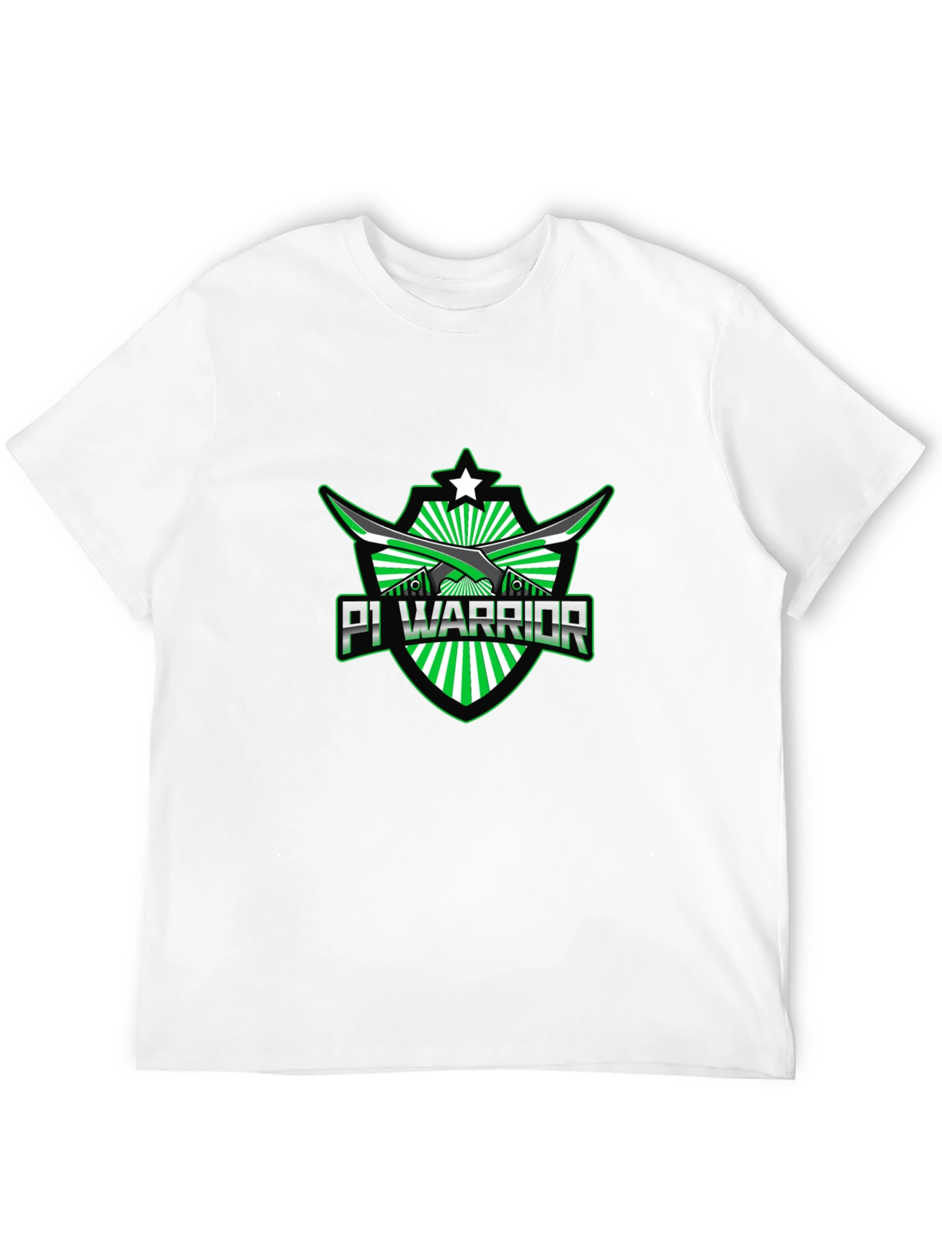 Pi Warrior Black T-Shirt - Green Graphic Tee