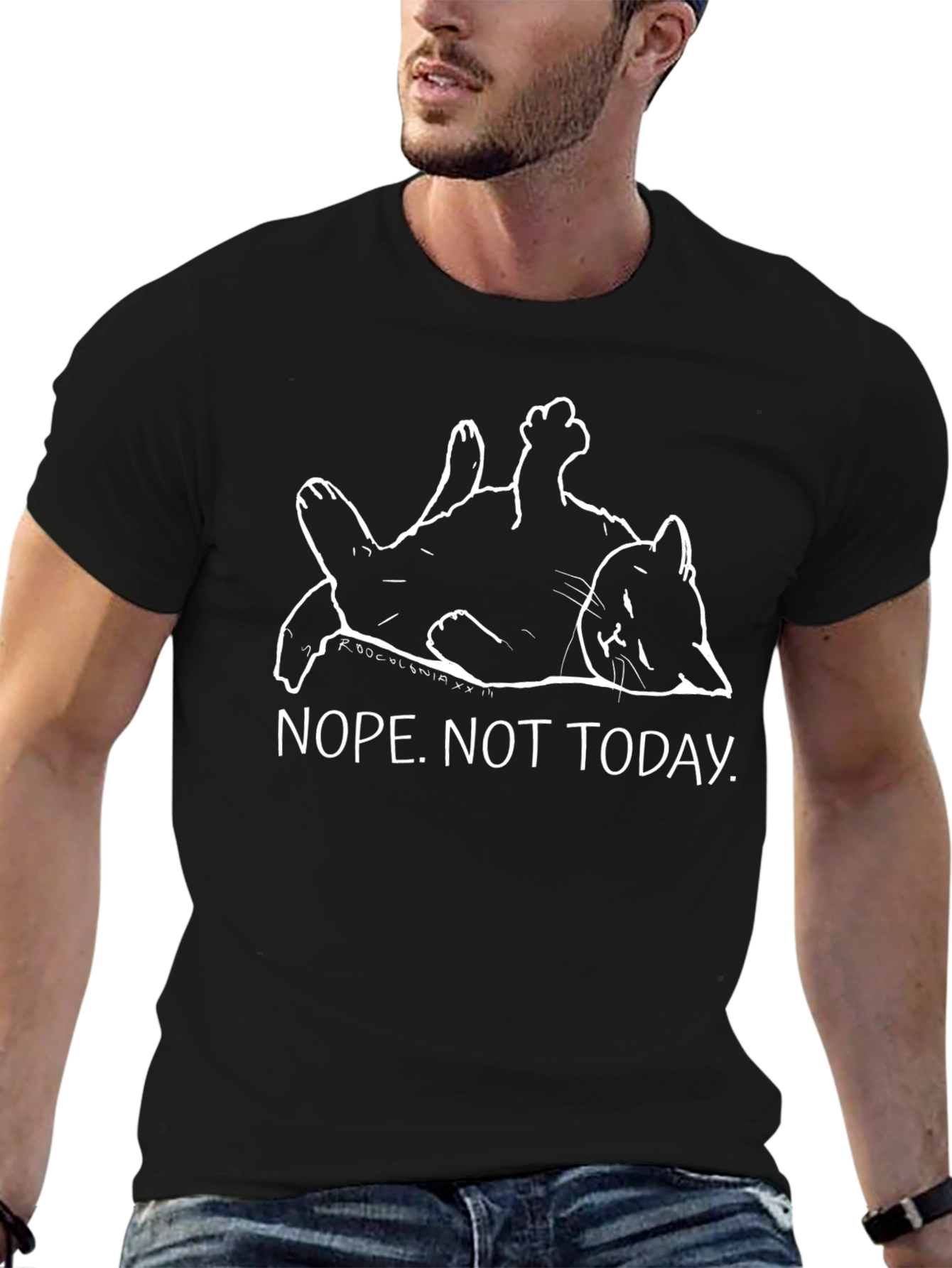 Nope. Not Today Cat Graphic T-Shirt