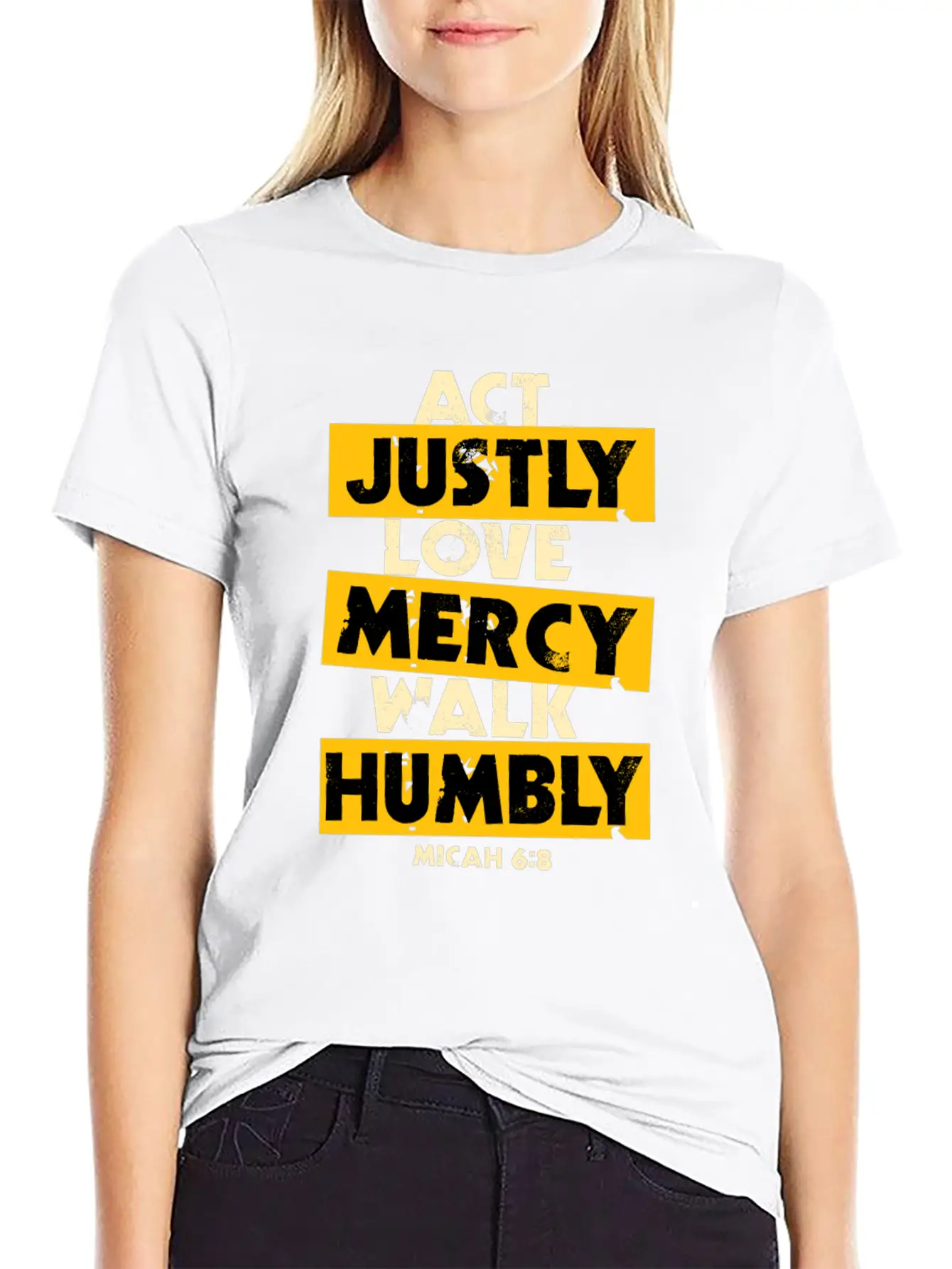 Bible Verse Micah 6:8 Breathable Soft Cotton T-Shirt – Timeless Casual Look