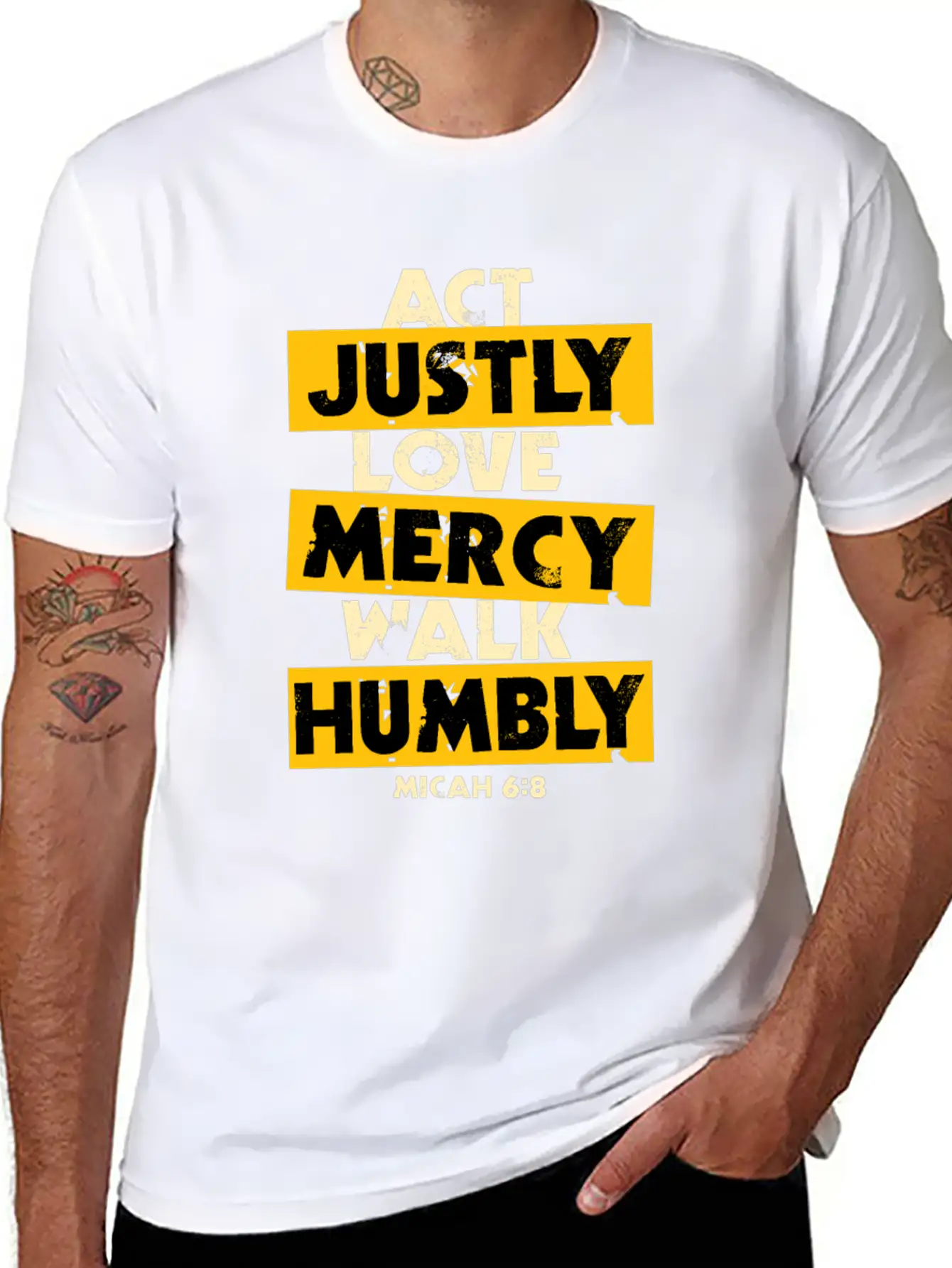 Bible Verse Micah 6:8 Breathable Soft Cotton T-Shirt – Timeless Casual Look
