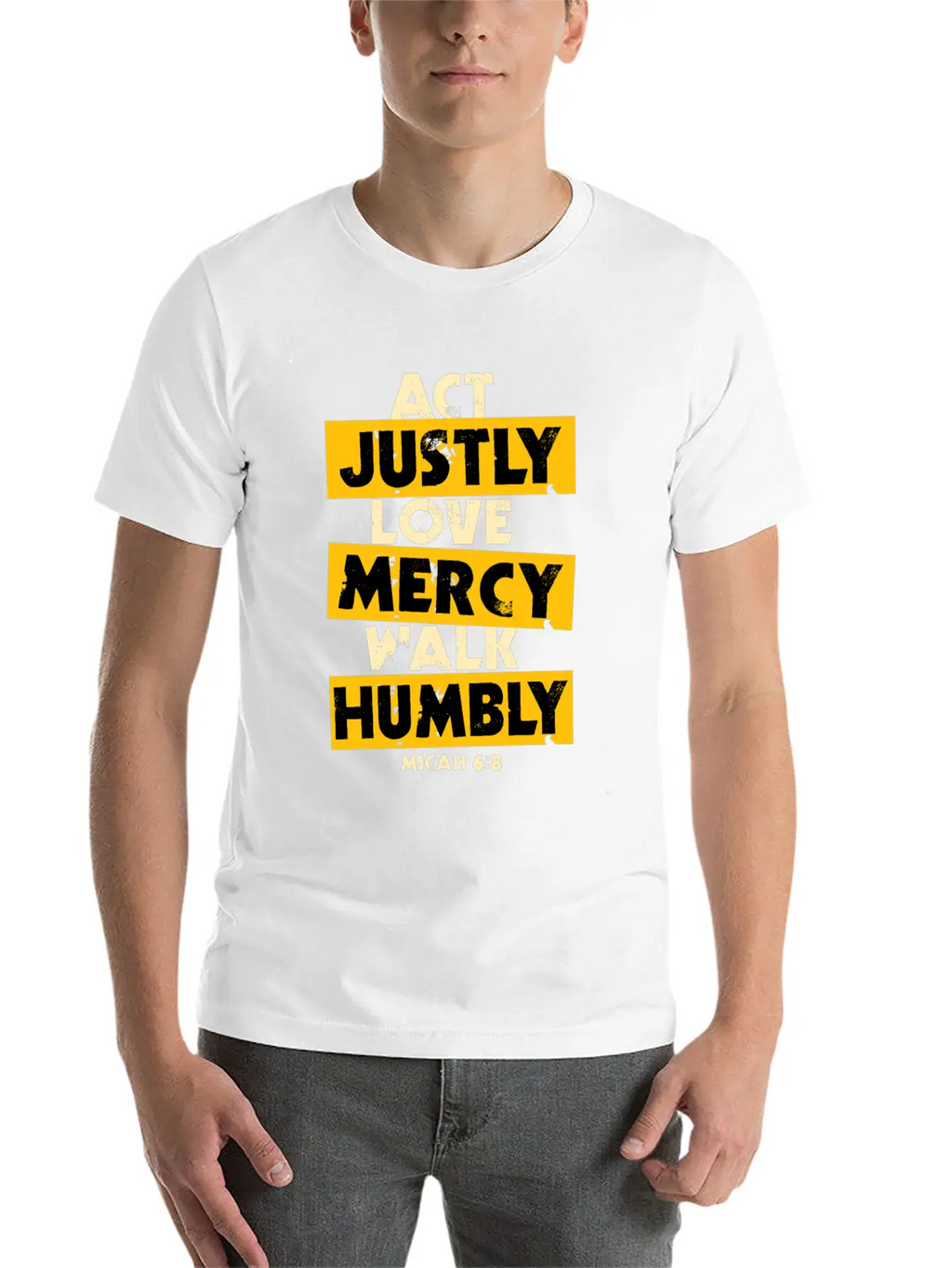 Bible Verse Micah 6:8 Breathable Soft Cotton T-Shirt – Timeless Casual Look