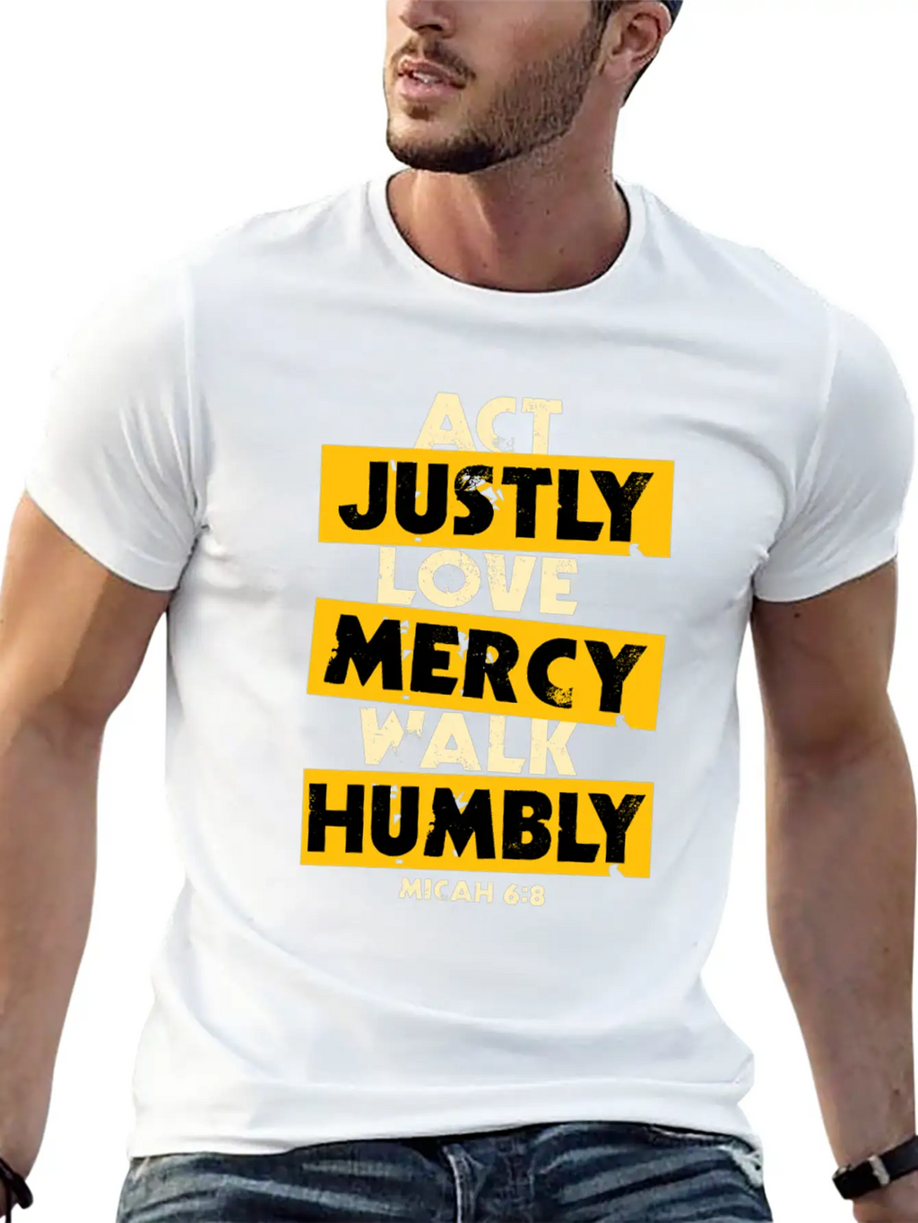 Bible Verse Micah 6:8 Breathable Soft Cotton T-Shirt – Timeless Casual Look