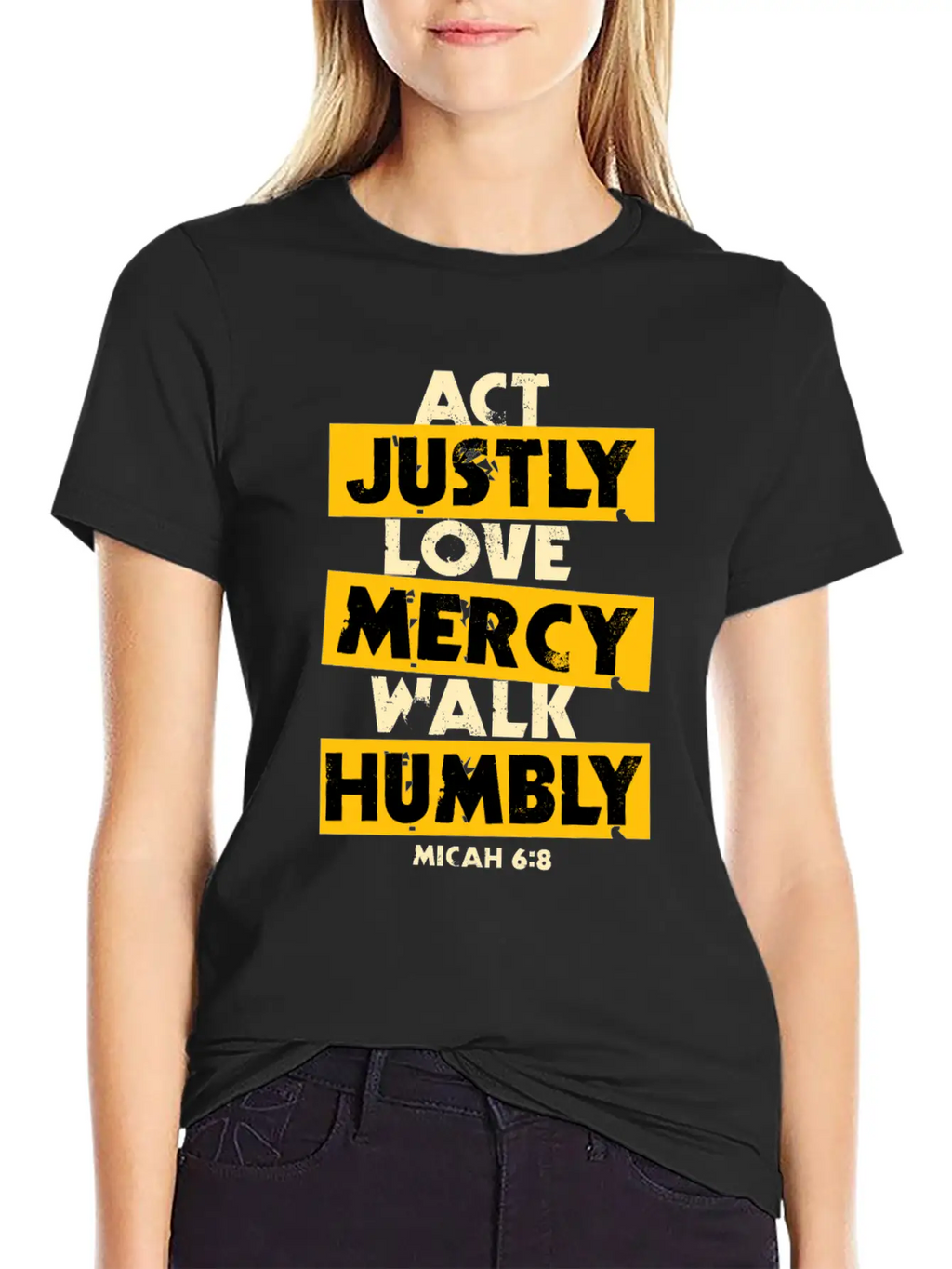 Bible Verse Micah 6:8 Breathable Soft Cotton T-Shirt – Timeless Casual Look