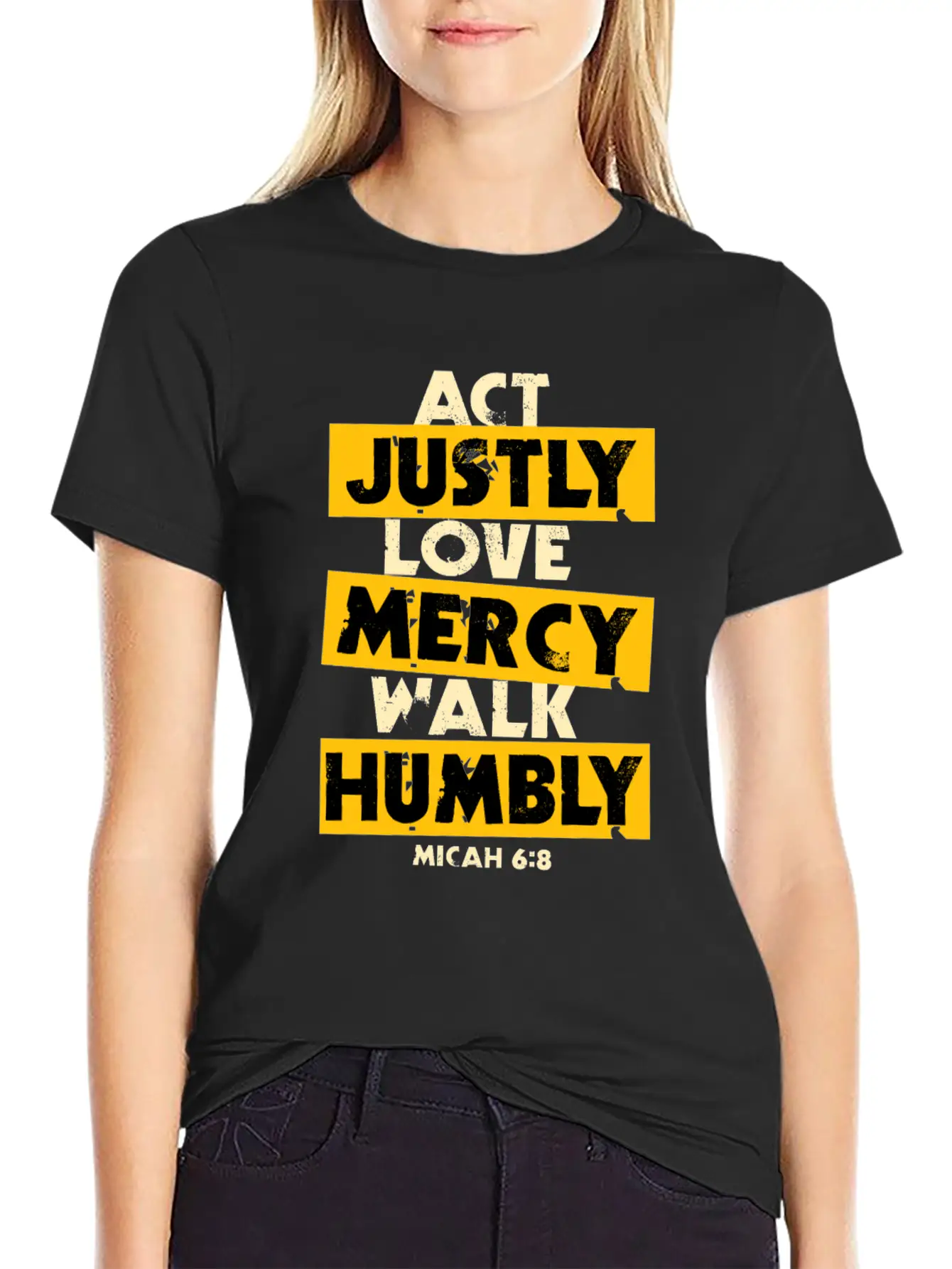 Bible Verse Micah 6:8 Breathable Soft Cotton T-Shirt – Timeless Casual Look