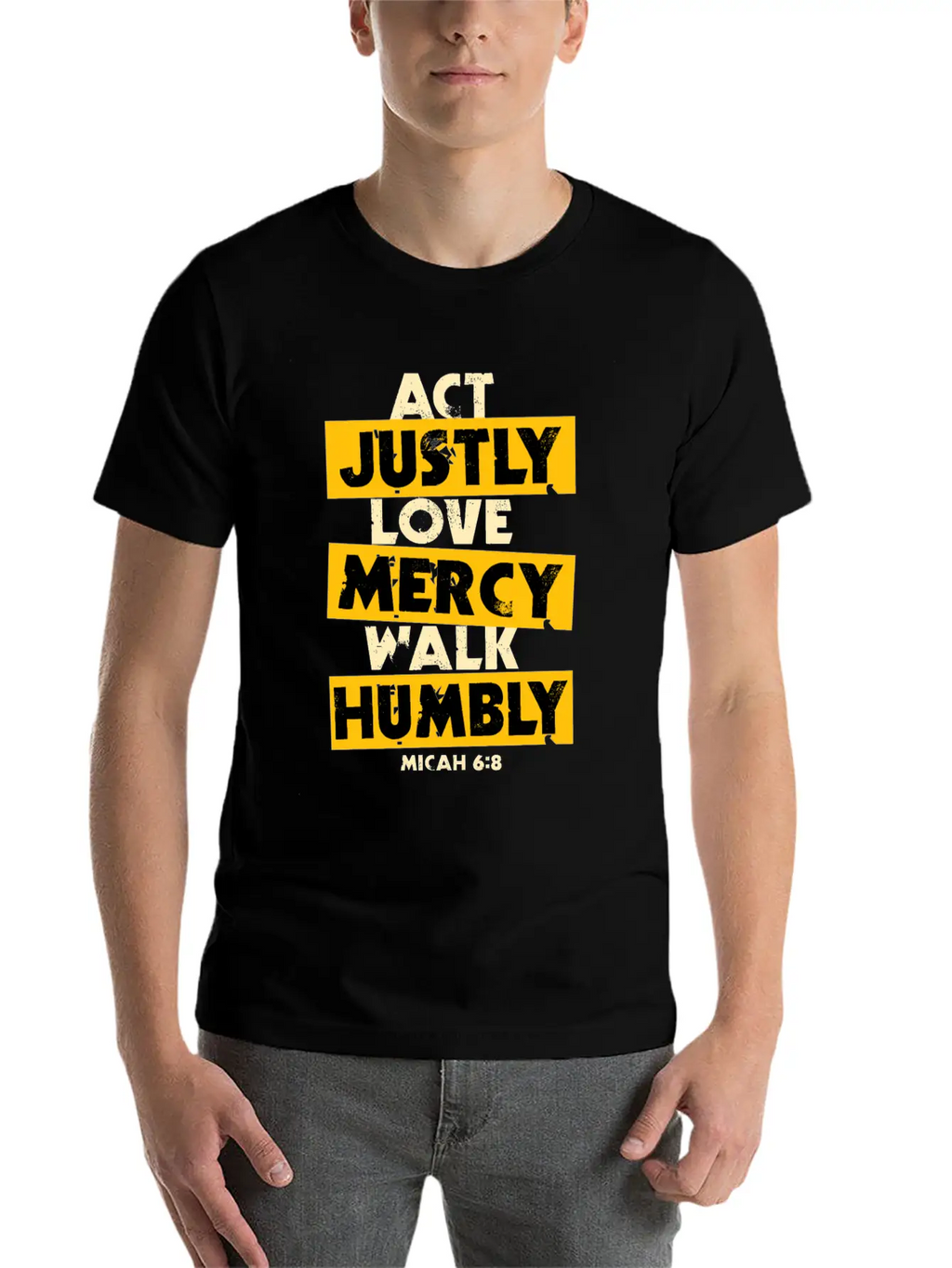 Bible Verse Micah 6:8 Breathable Soft Cotton T-Shirt – Timeless Casual Look