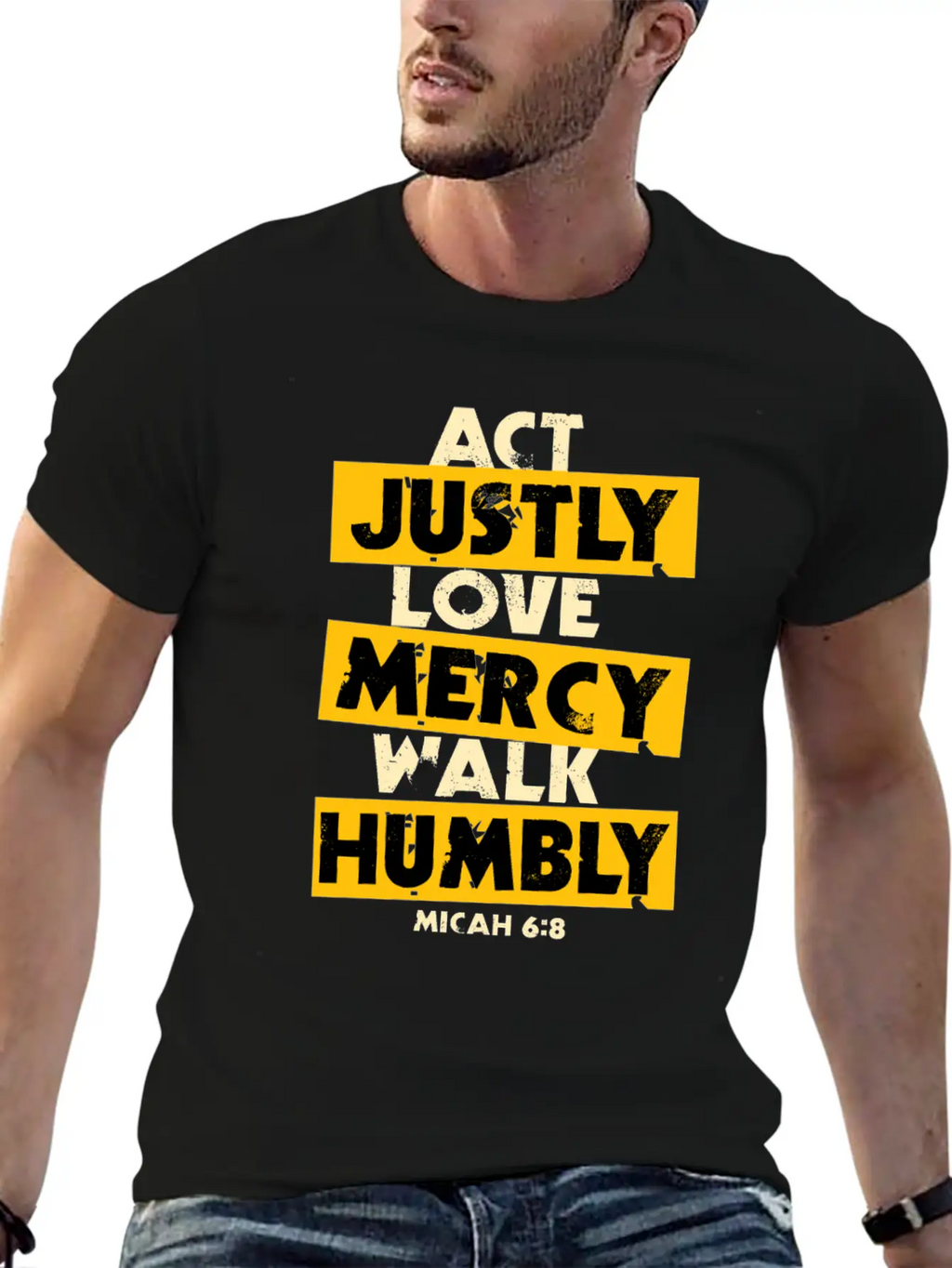 Bible Verse Micah 6:8 Breathable Soft Cotton T-Shirt – Timeless Casual Look