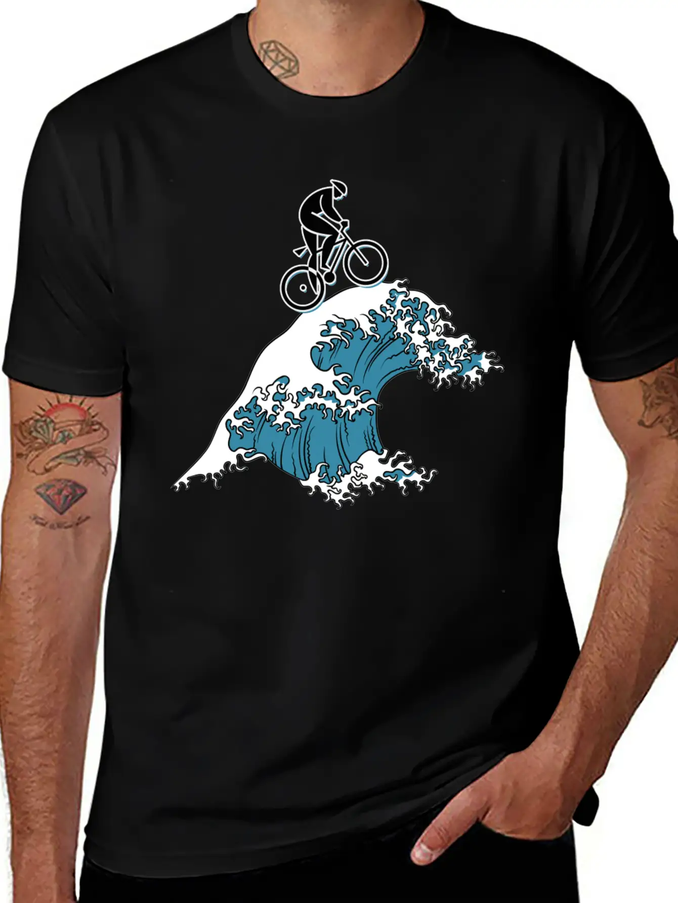 Bicycle Cycling Japanese Tsunami Breathable Soft Cotton T-Shirt – Timeless Casual Look