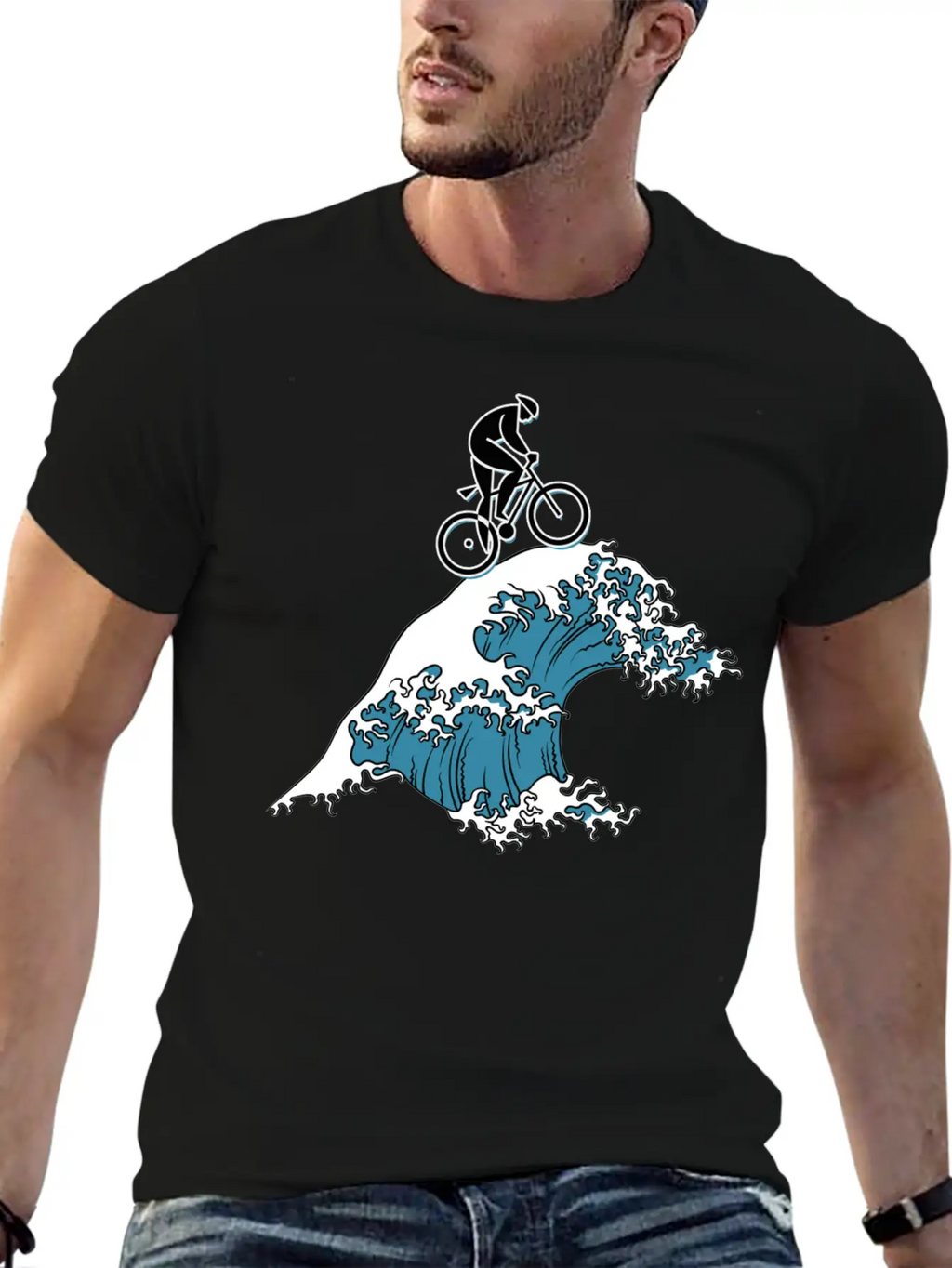 Bicycle Cycling Japanese Tsunami Breathable Soft Cotton T-Shirt – Timeless Casual Look