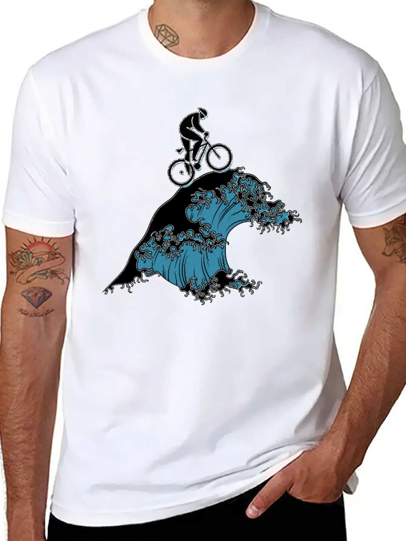 Bicycle Cycling Japanese Tsunami Breathable Soft Cotton T-Shirt – Timeless Casual Look