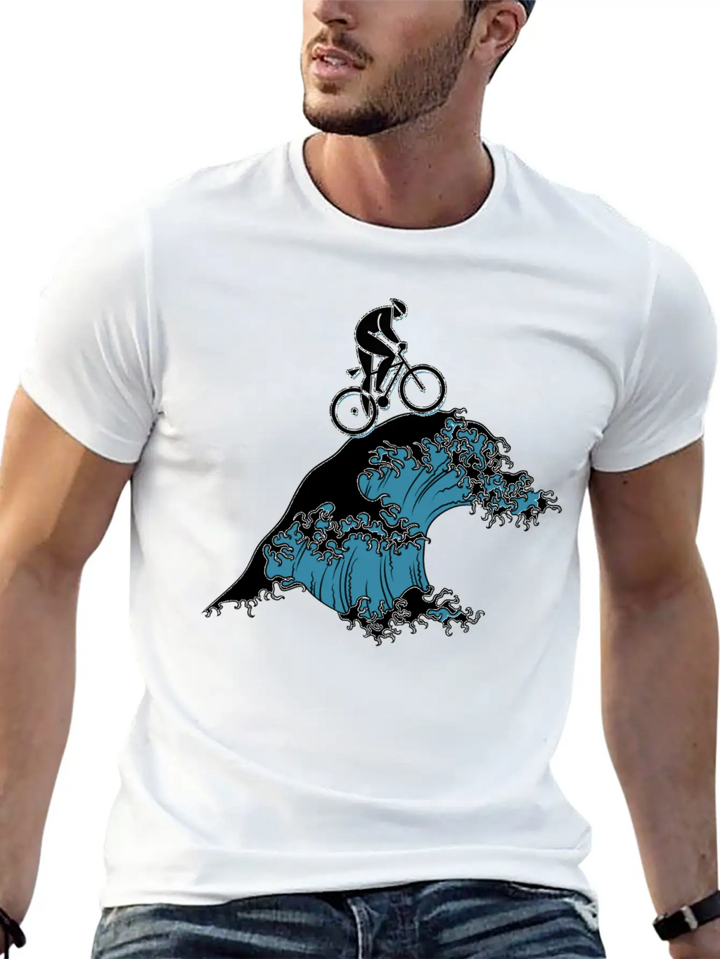 Bicycle Cycling Japanese Tsunami Breathable Soft Cotton T-Shirt – Timeless Casual Look