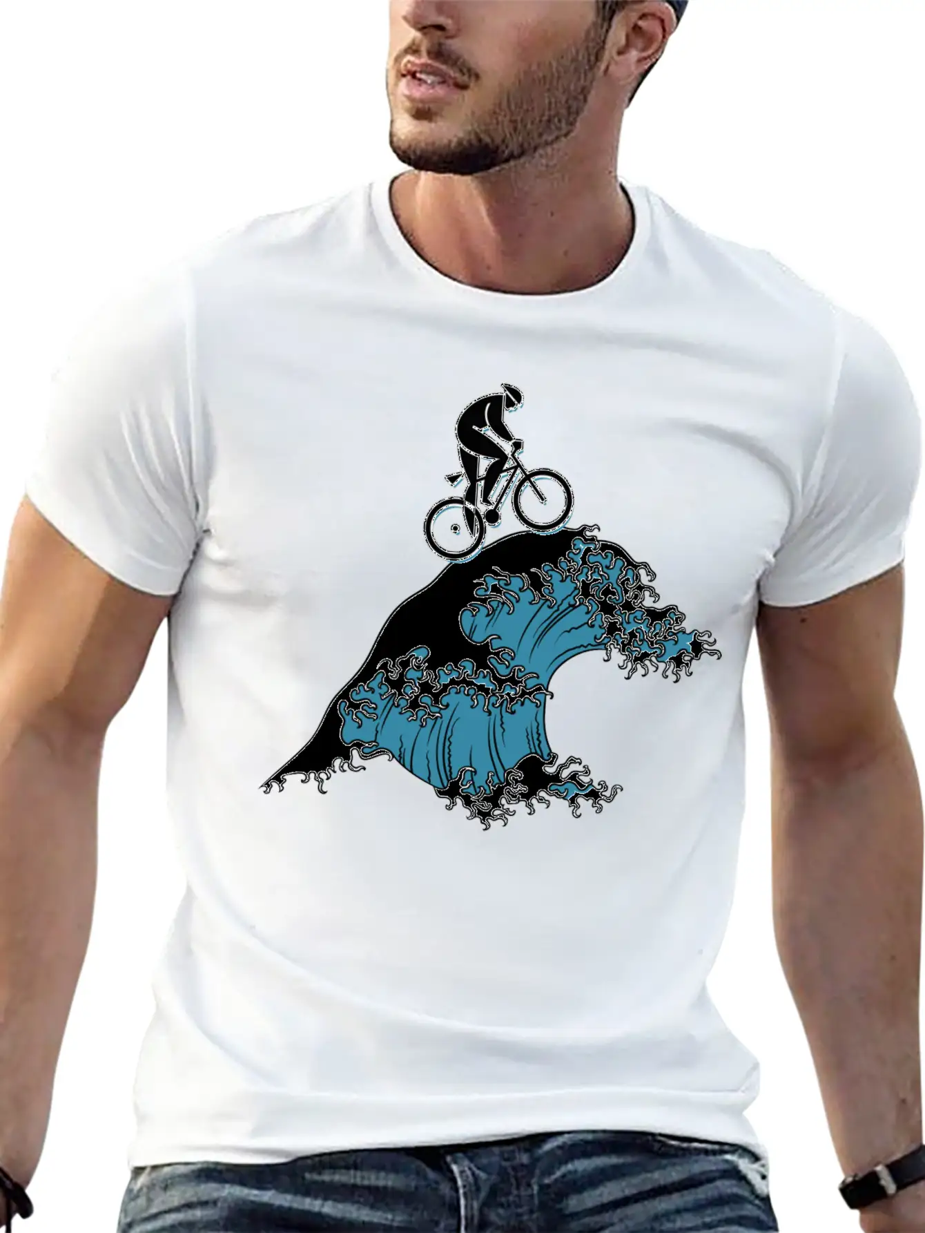 Bicycle Cycling Japanese Tsunami Breathable Soft Cotton T-Shirt – Timeless Casual Look
