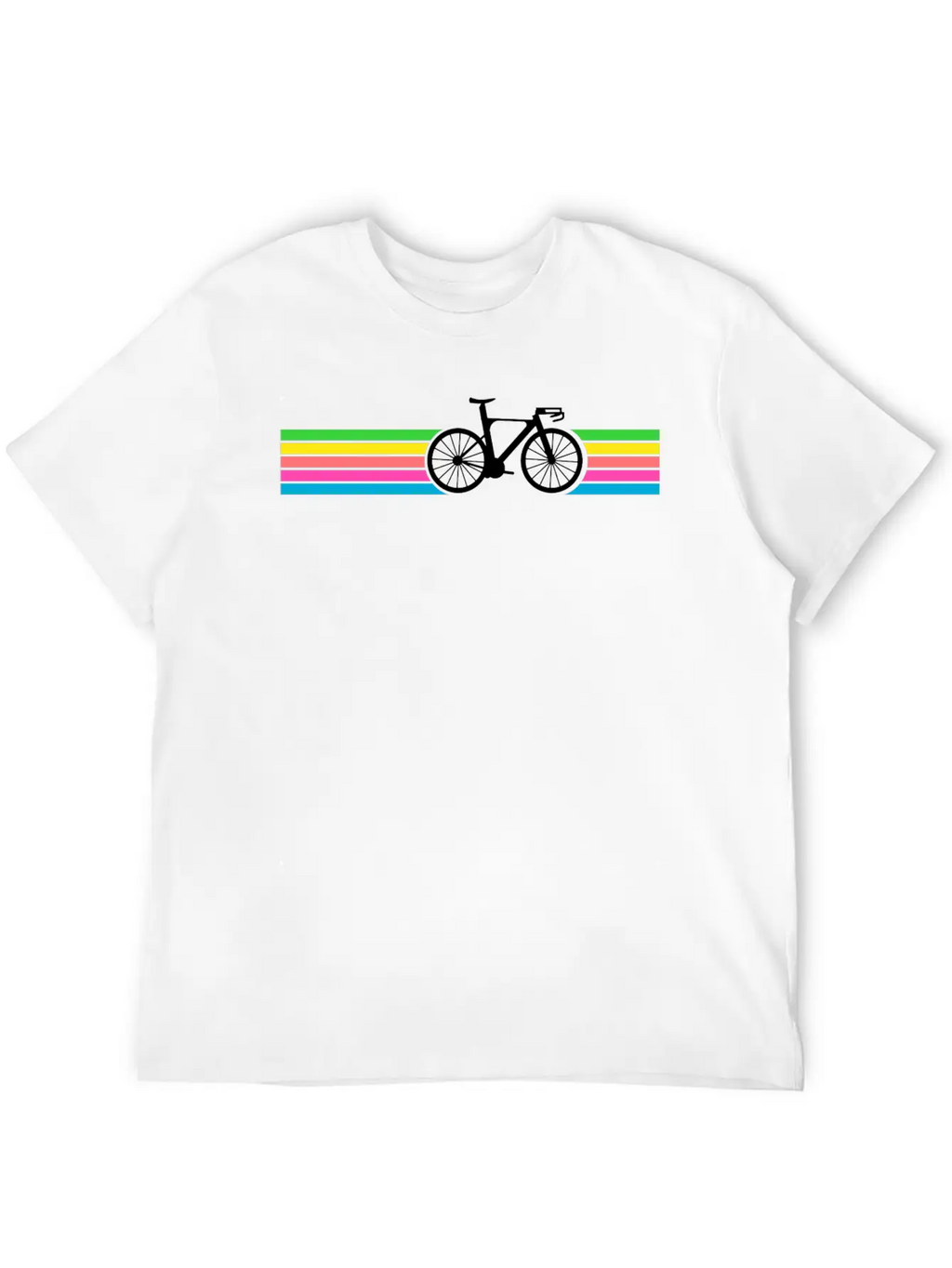 Bicycle Neon Bike Retro Relaxed Everyday Tee – Lightweight And Durable Cotton