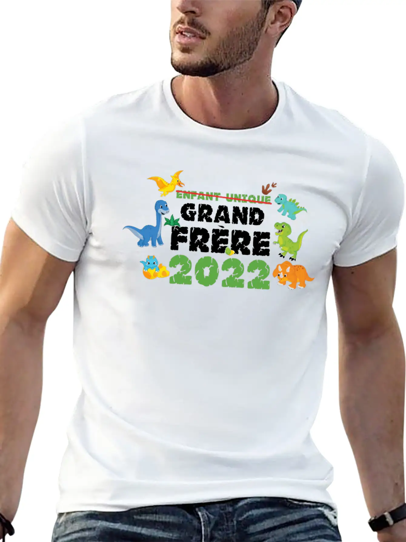 Big Brother Dino Dinosaur Big Brother 2022 Stylish Everyday T-Shirt – Unisex Basic Cotton Tee