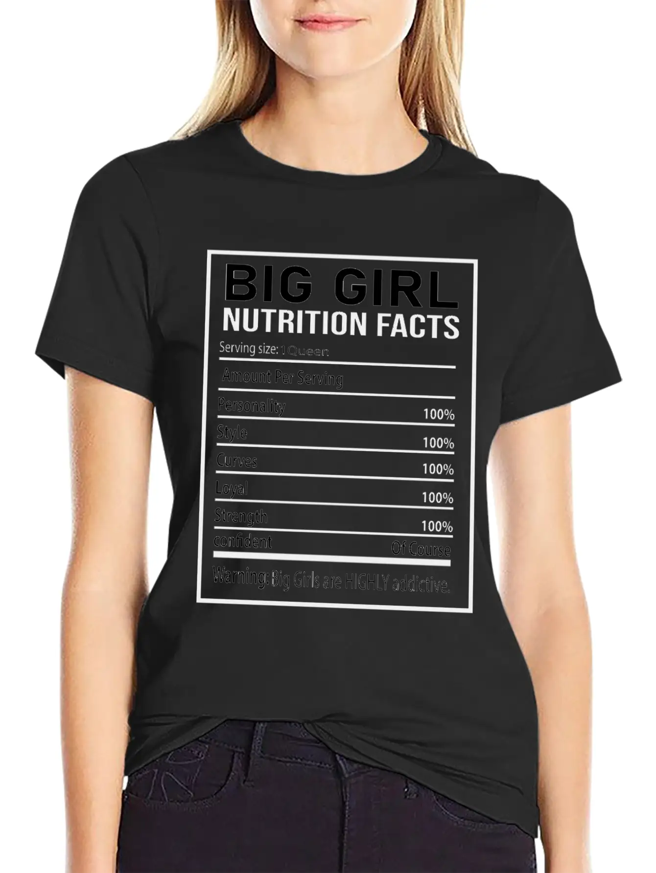 Big Girl Nutrition Facts Relaxed Everyday Tee – Lightweight And Durable Cotton
