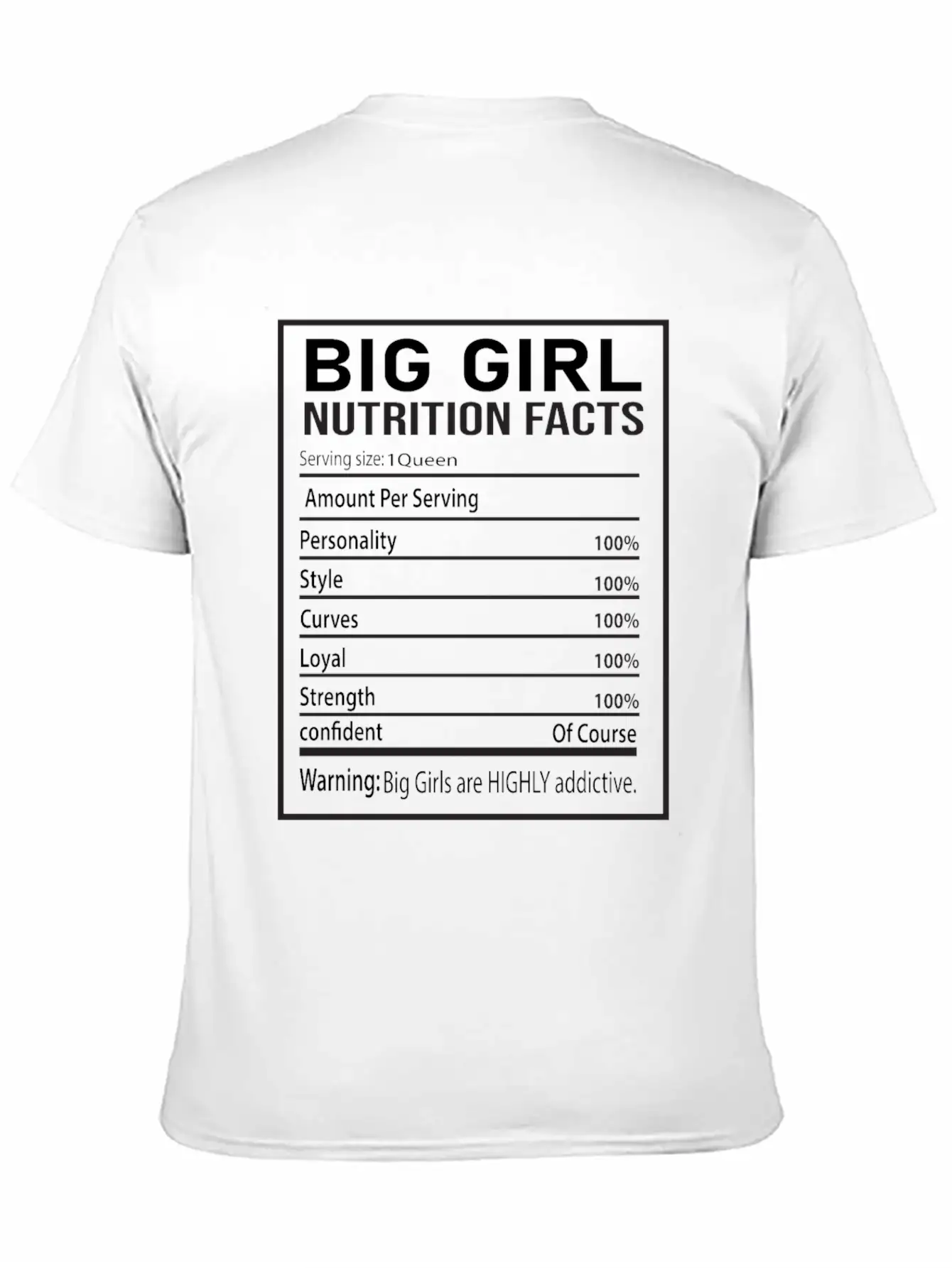 Big Girl Nutrition Facts Relaxed Everyday Tee – Lightweight And Durable Cotton