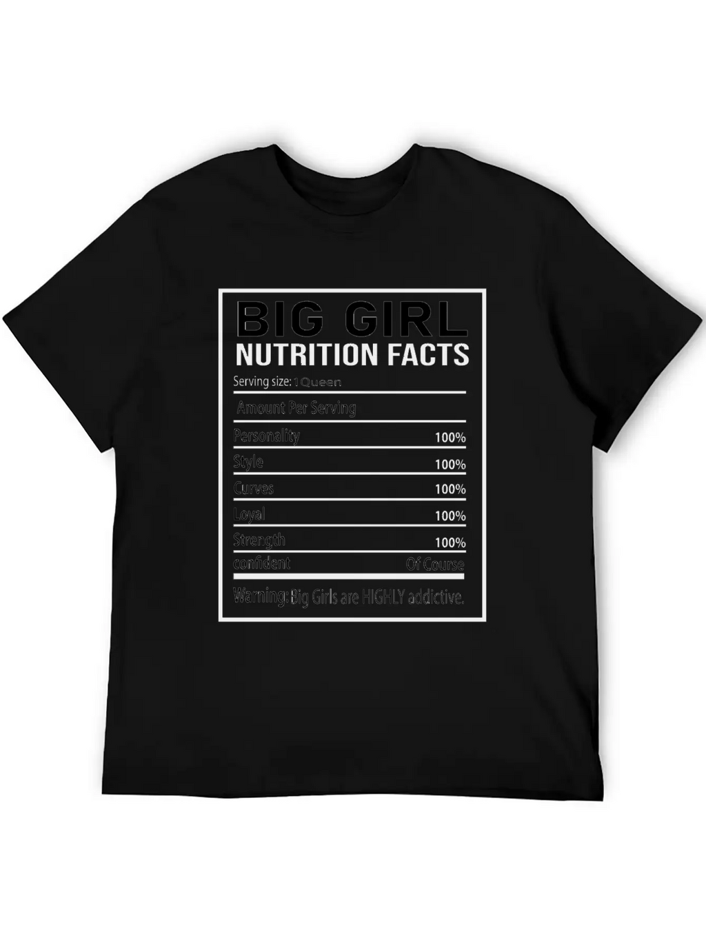 Big Girl Nutrition Facts Relaxed Everyday Tee – Lightweight And Durable Cotton