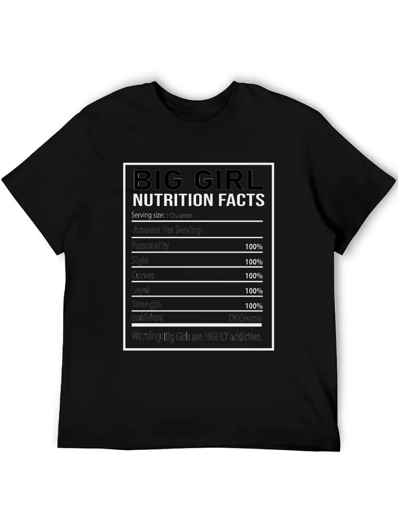 Big Girl Nutrition Facts Relaxed Everyday Tee – Lightweight And Durable Cotton