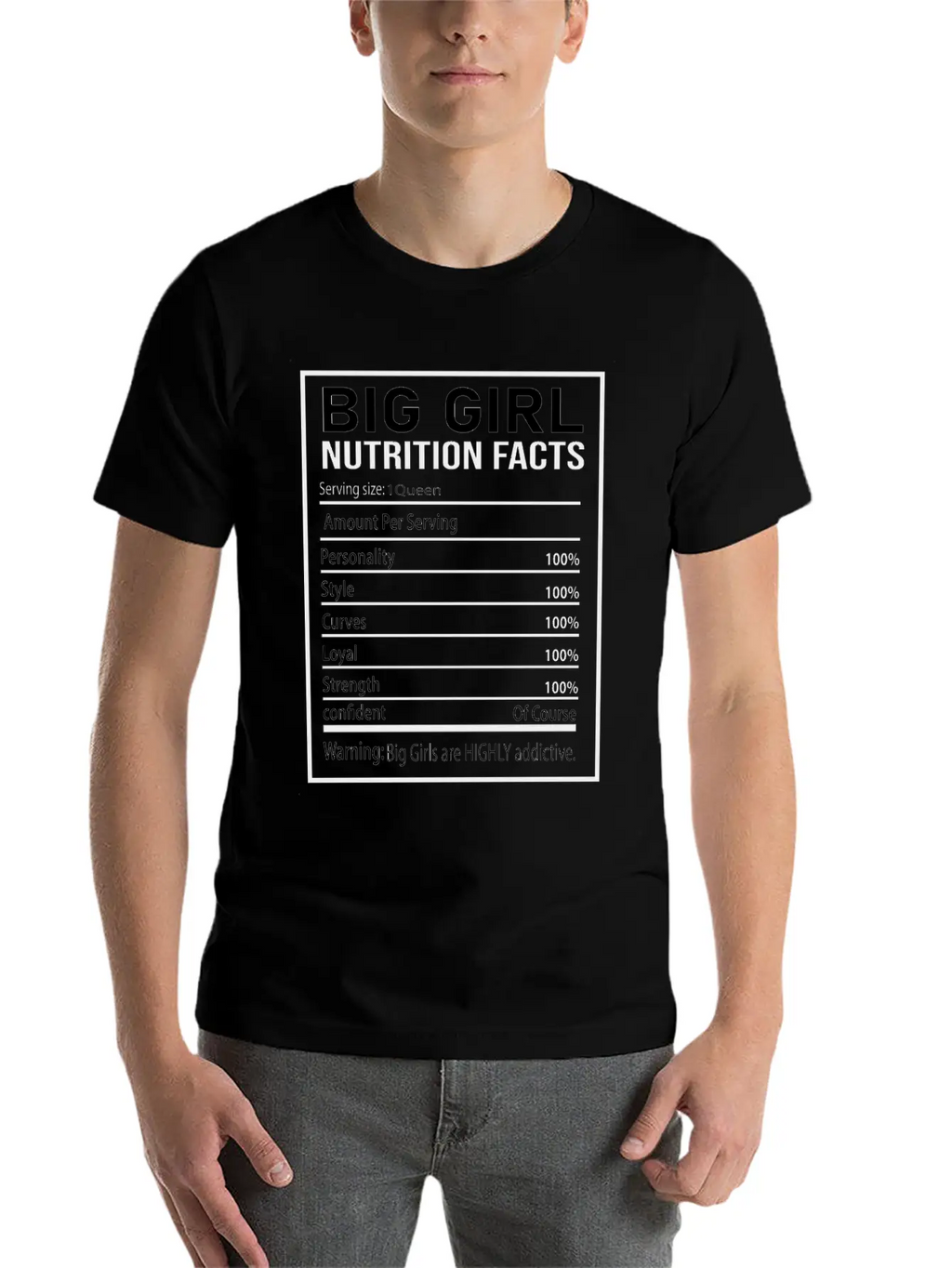 Big Girl Nutrition Facts Relaxed Everyday Tee – Lightweight And Durable Cotton