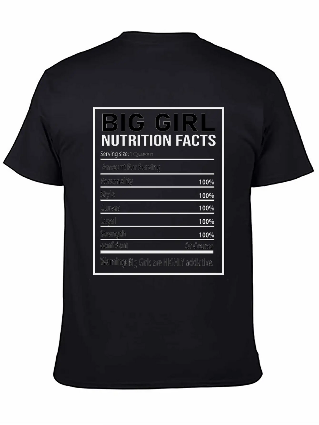 Big Girl Nutrition Facts Relaxed Everyday Tee – Lightweight And Durable Cotton