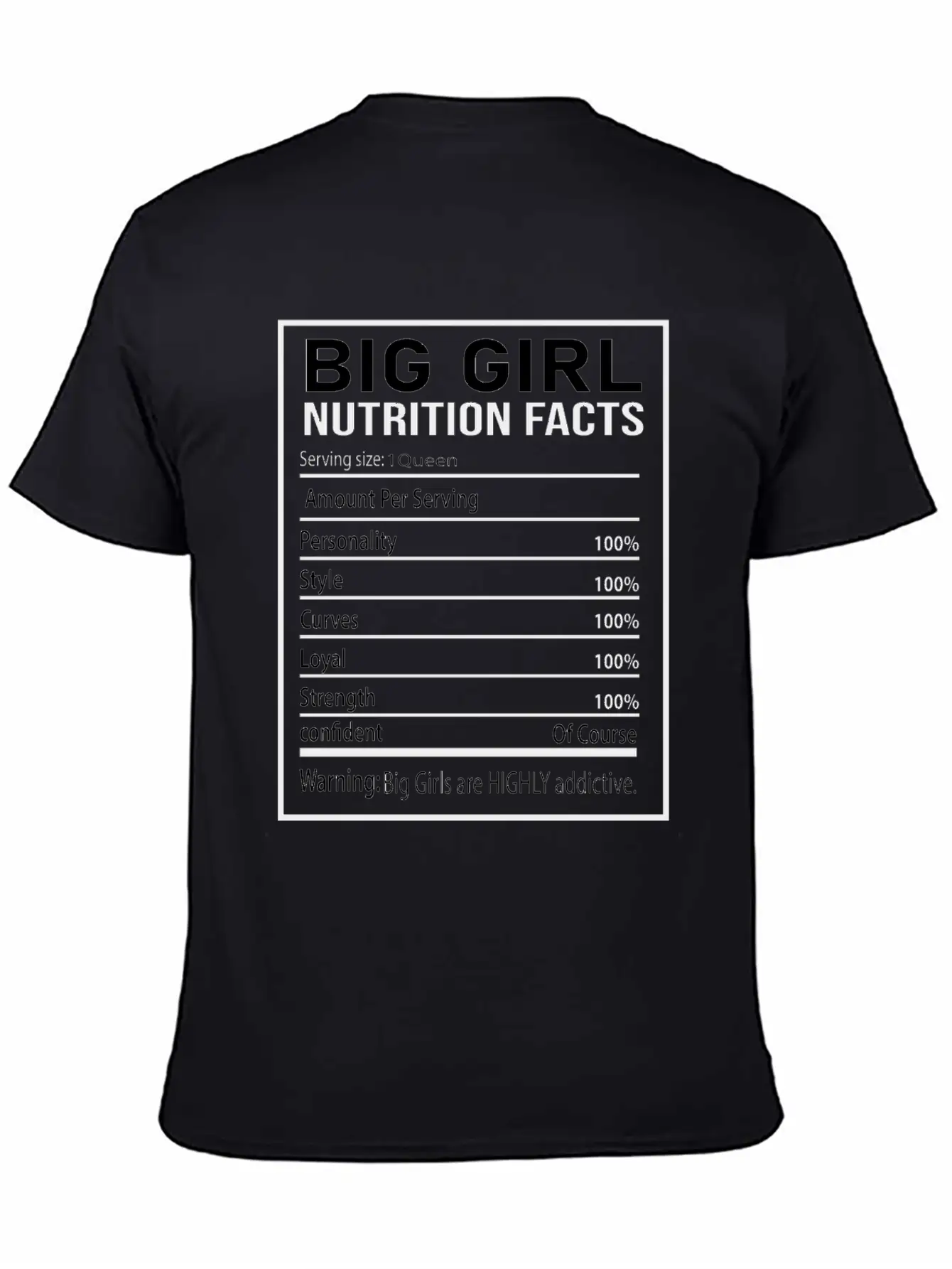 Big Girl Nutrition Facts Relaxed Everyday Tee – Lightweight And Durable Cotton