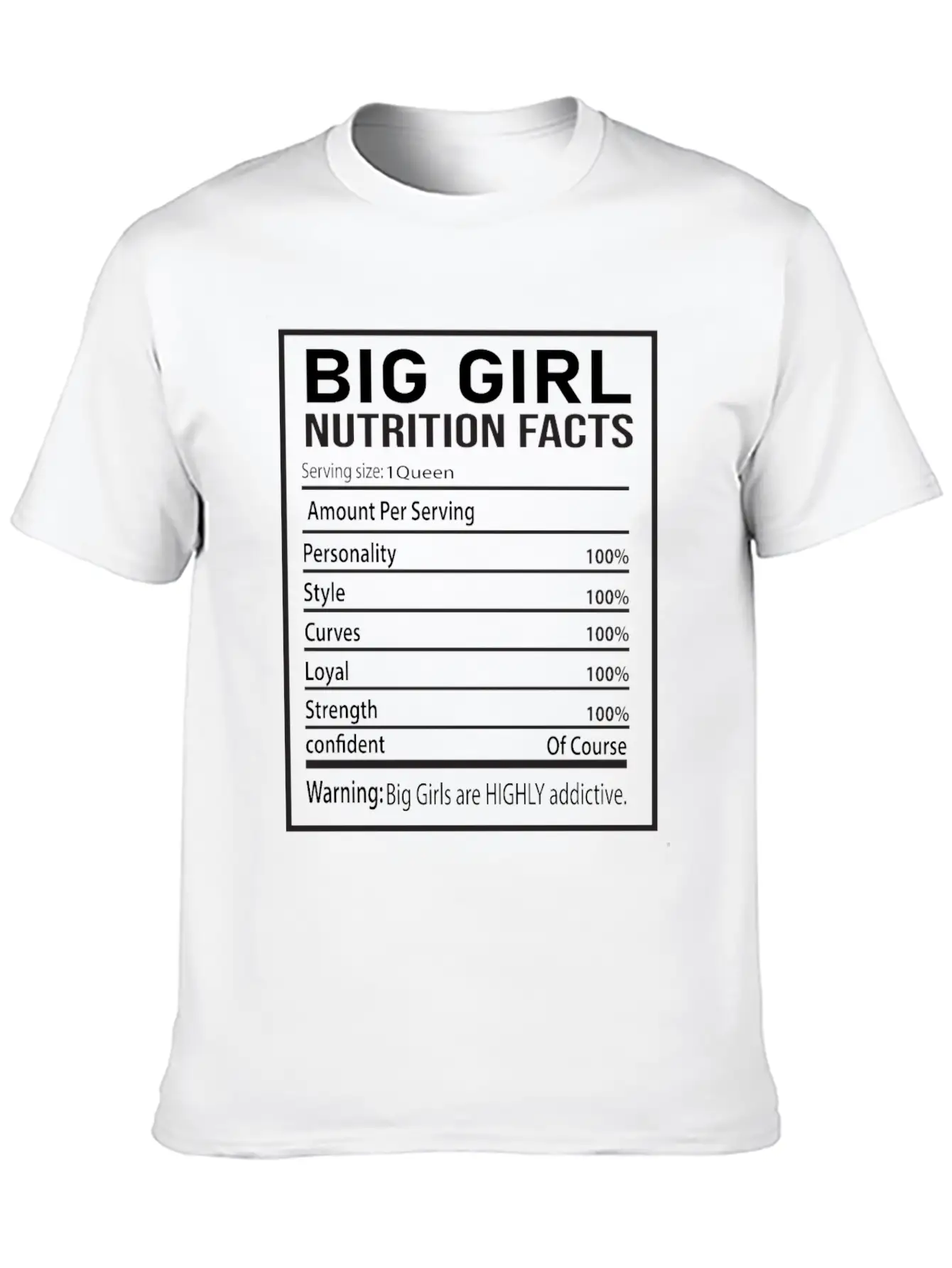 Big Girl Nutrition Facts Relaxed Everyday Tee – Lightweight And Durable Cotton