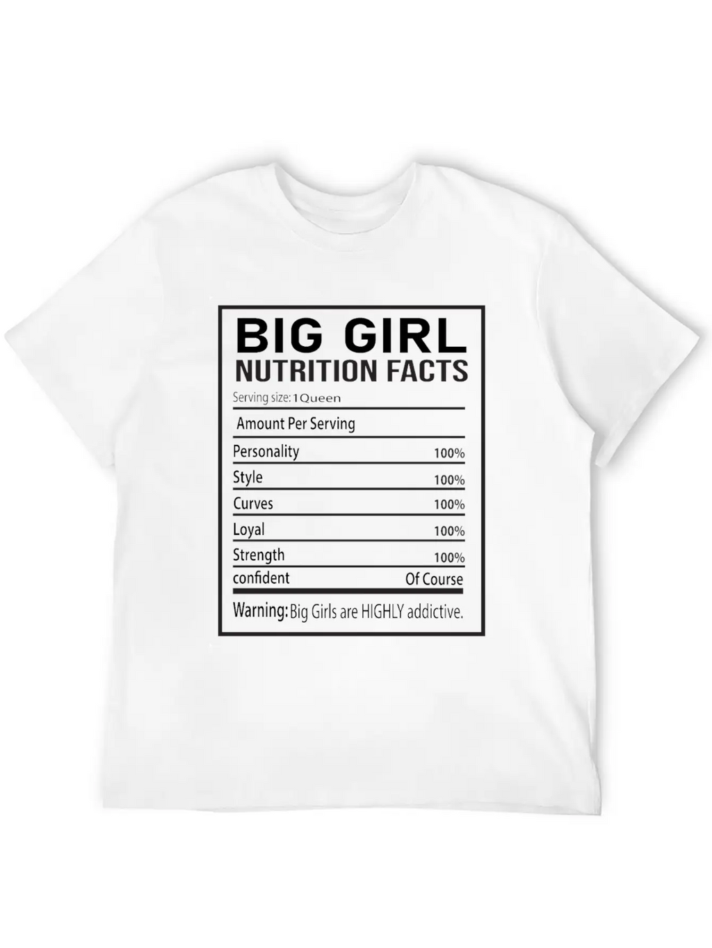 Big Girl Nutrition Facts Relaxed Everyday Tee – Lightweight And Durable Cotton
