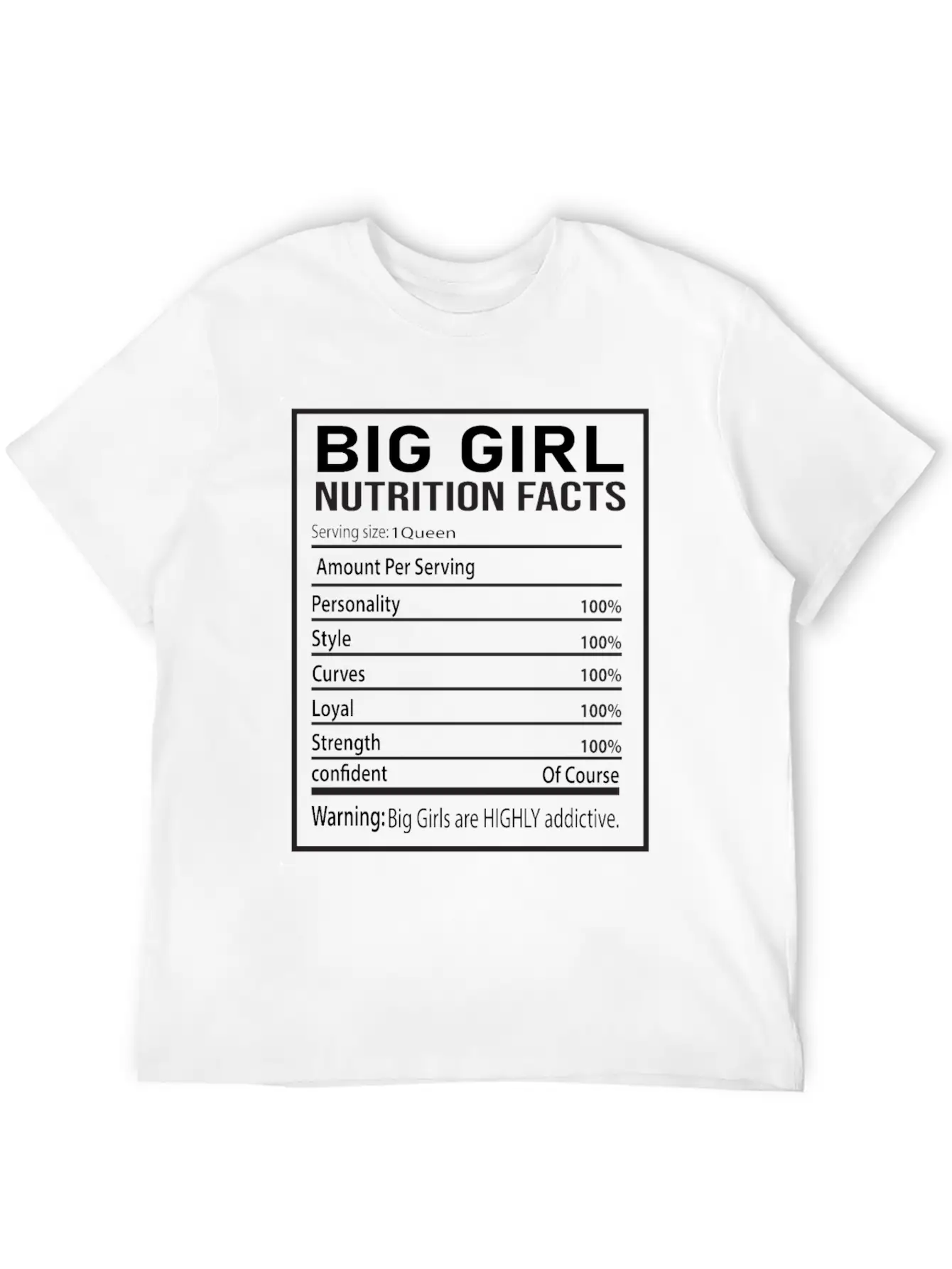 Big Girl Nutrition Facts Relaxed Everyday Tee – Lightweight And Durable Cotton