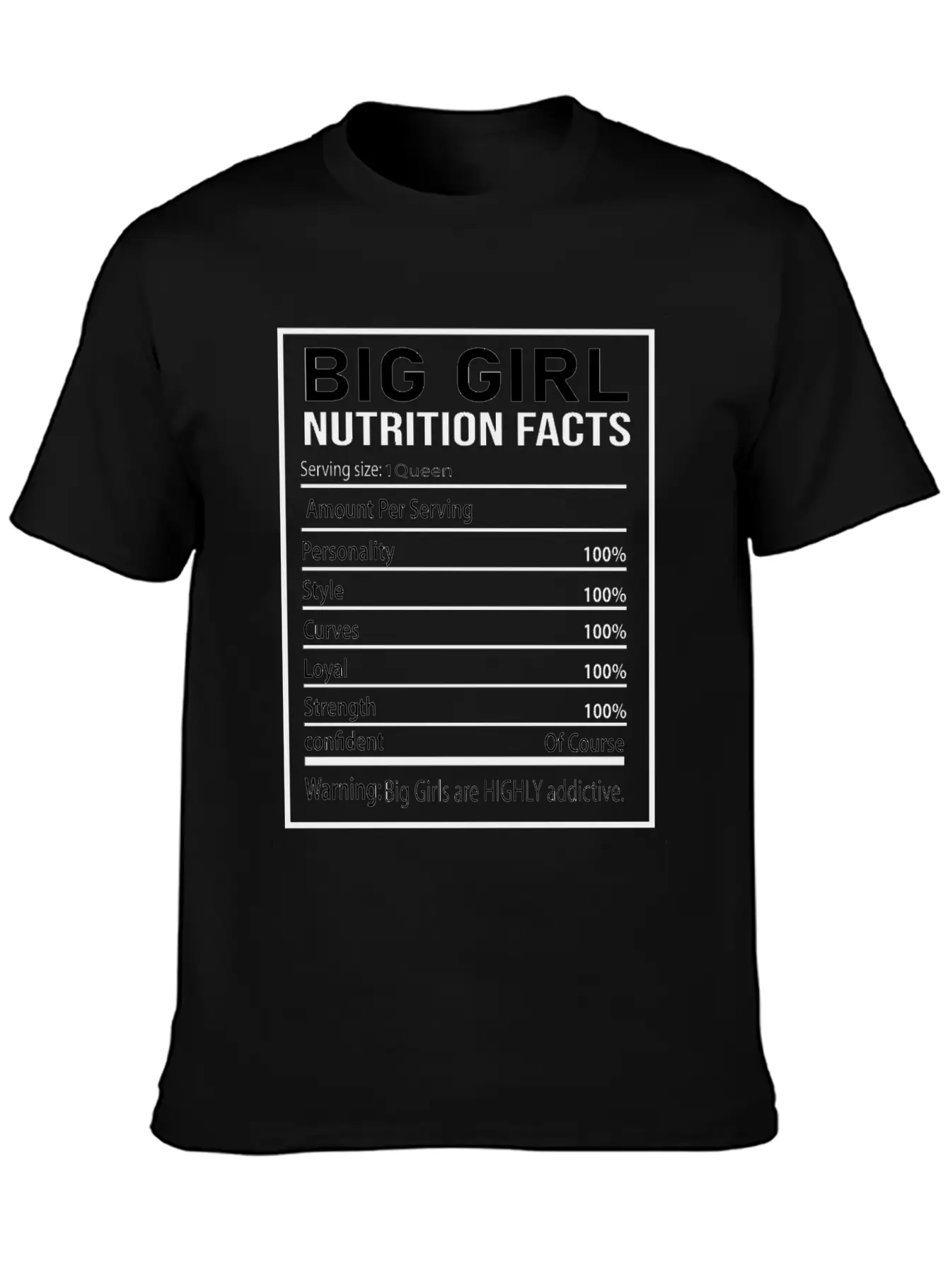 Big Girl Nutrition Facts Relaxed Everyday Tee – Lightweight And Durable Cotton