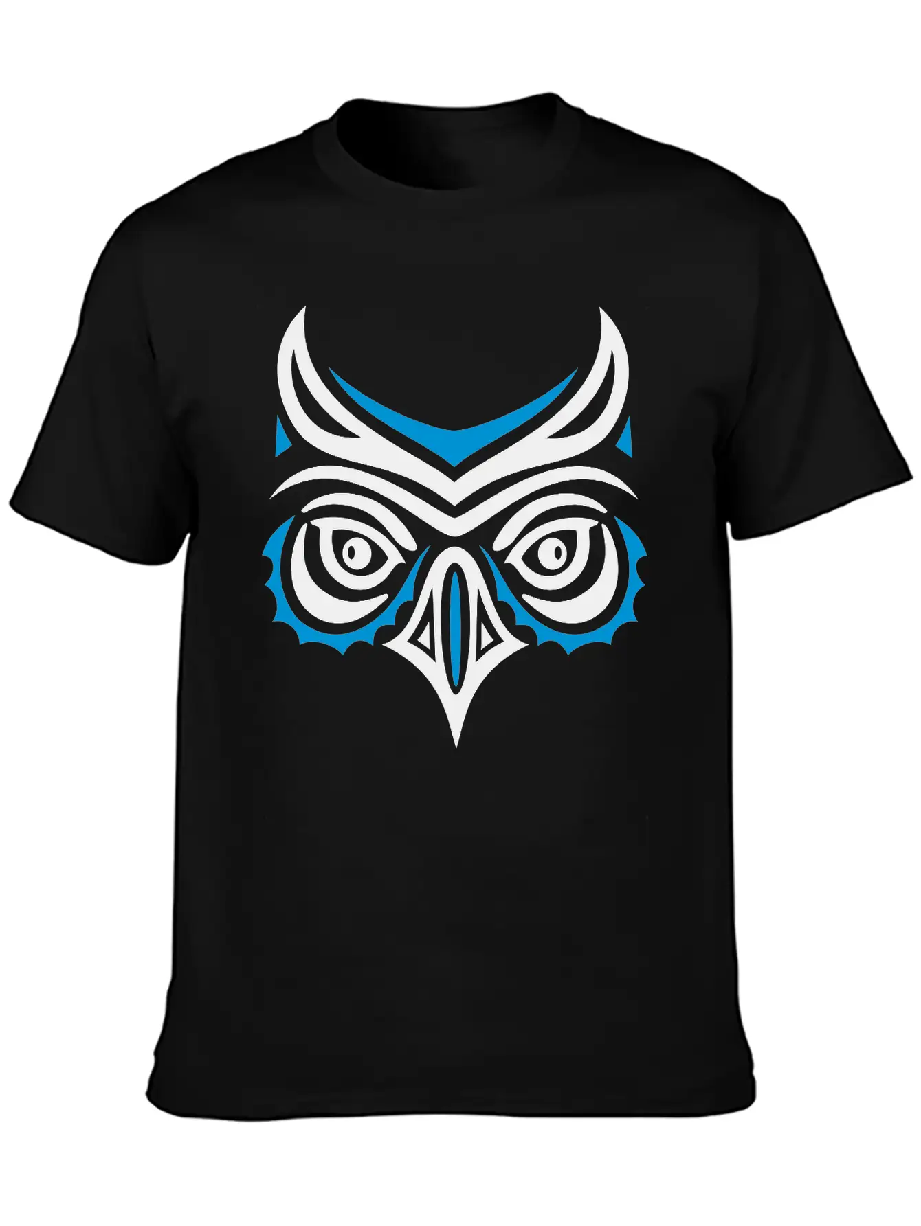 Big Owl Head In Haida Tattoo Style. Owl Face. Breathable Graphic T-Shirt – Perfect For Casual Days