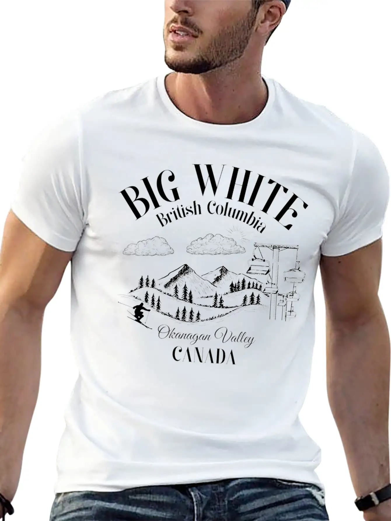Big White British Columbia Okangan Valley Essential Cotton Tee For Daily Outfits – Unisex Style