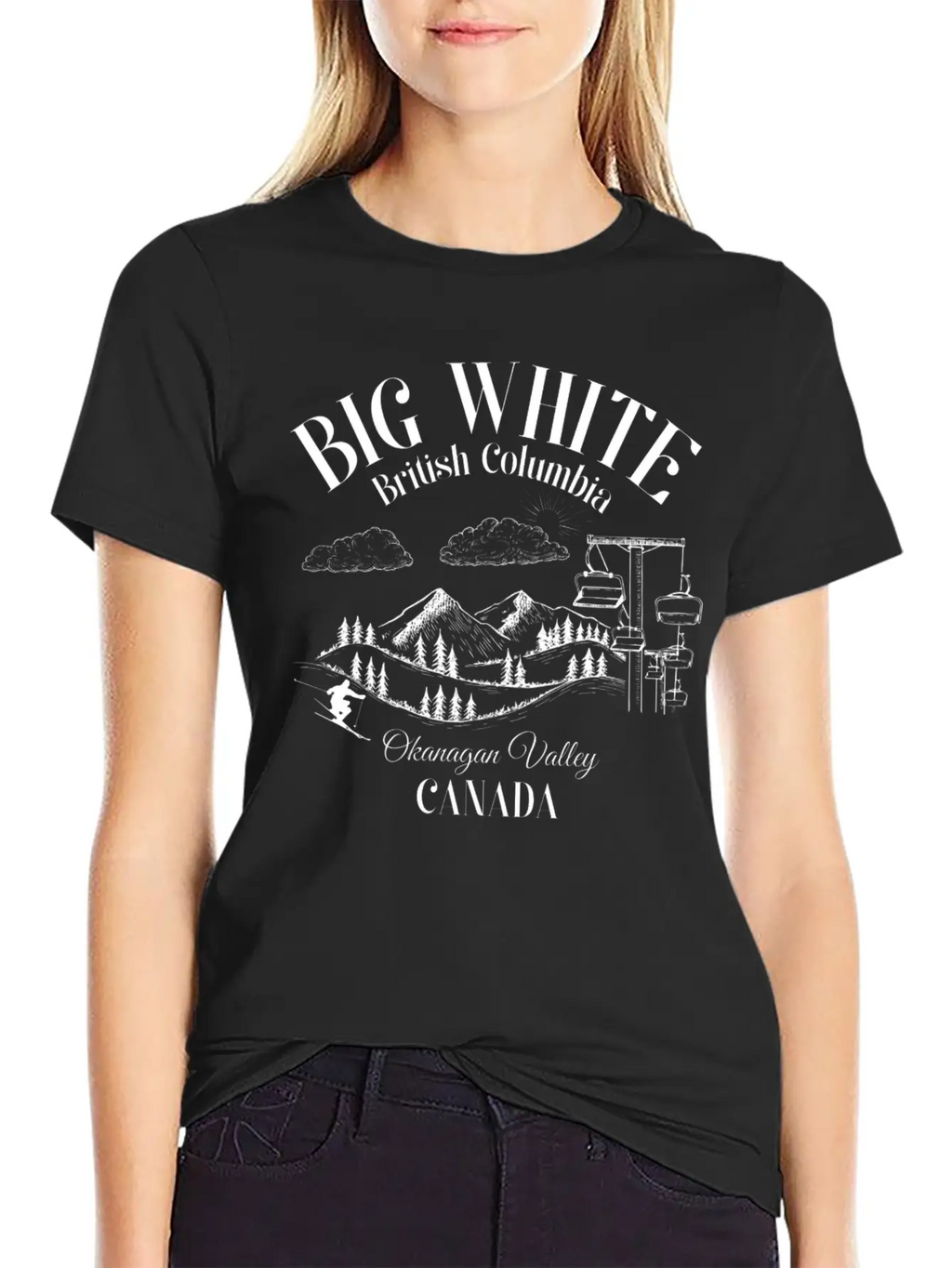 Big White British Columbia Okangan Valley Essential Cotton Tee For Daily Outfits – Unisex Style