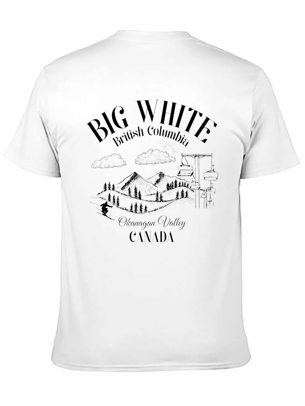 Big White British Columbia Okangan Valley Essential Cotton Tee For Daily Outfits – Unisex Style