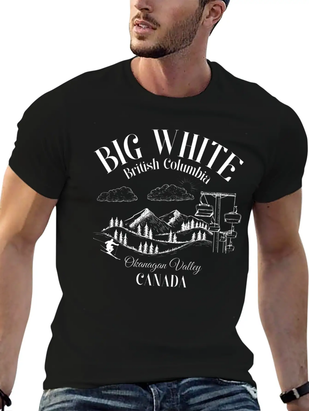 Big White British Columbia Okangan Valley Essential Cotton Tee For Daily Outfits – Unisex Style