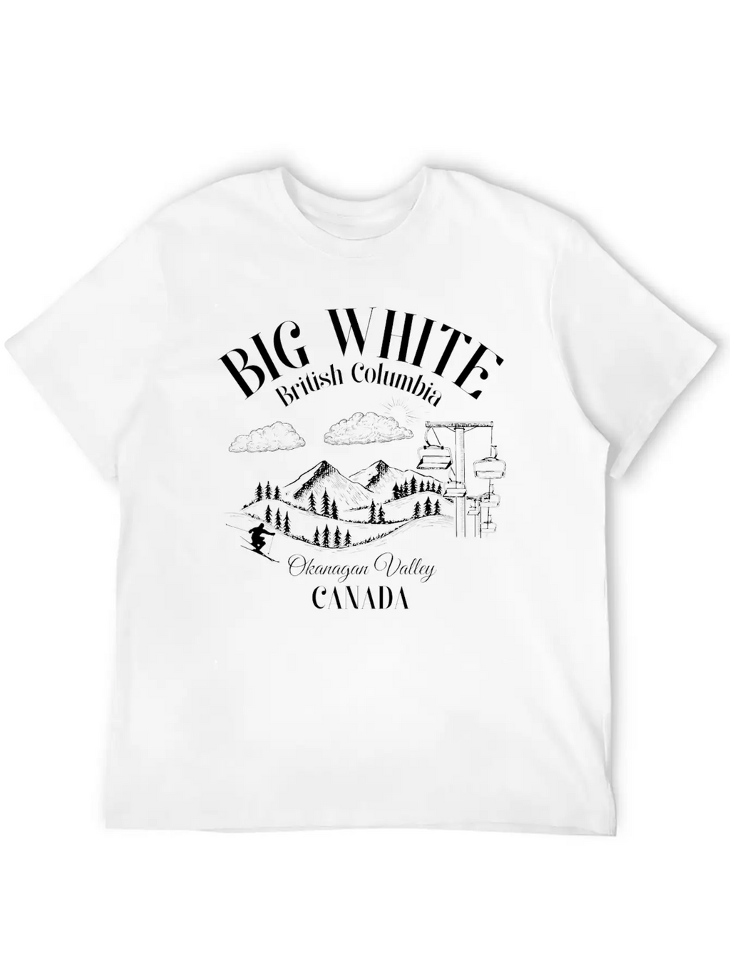Big White British Columbia Okangan Valley Essential Cotton Tee For Daily Outfits – Unisex Style