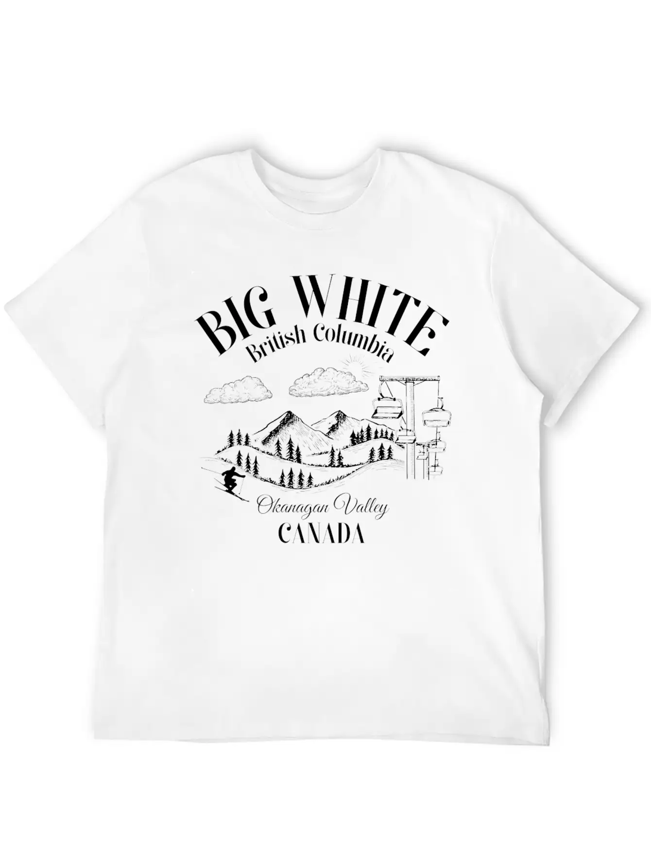 Big White British Columbia Okangan Valley Essential Cotton Tee For Daily Outfits – Unisex Style