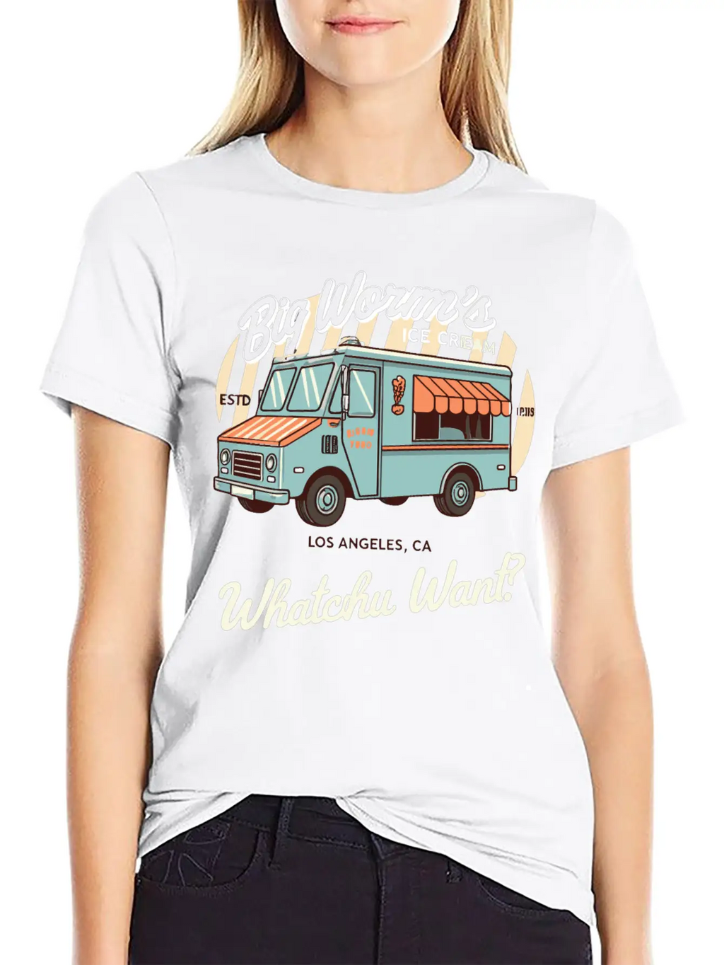 Big Worm's Ice Cream "Whatchu Want?"Los Angeles Classic Cotton Tee – Unisex Comfort For Any Season