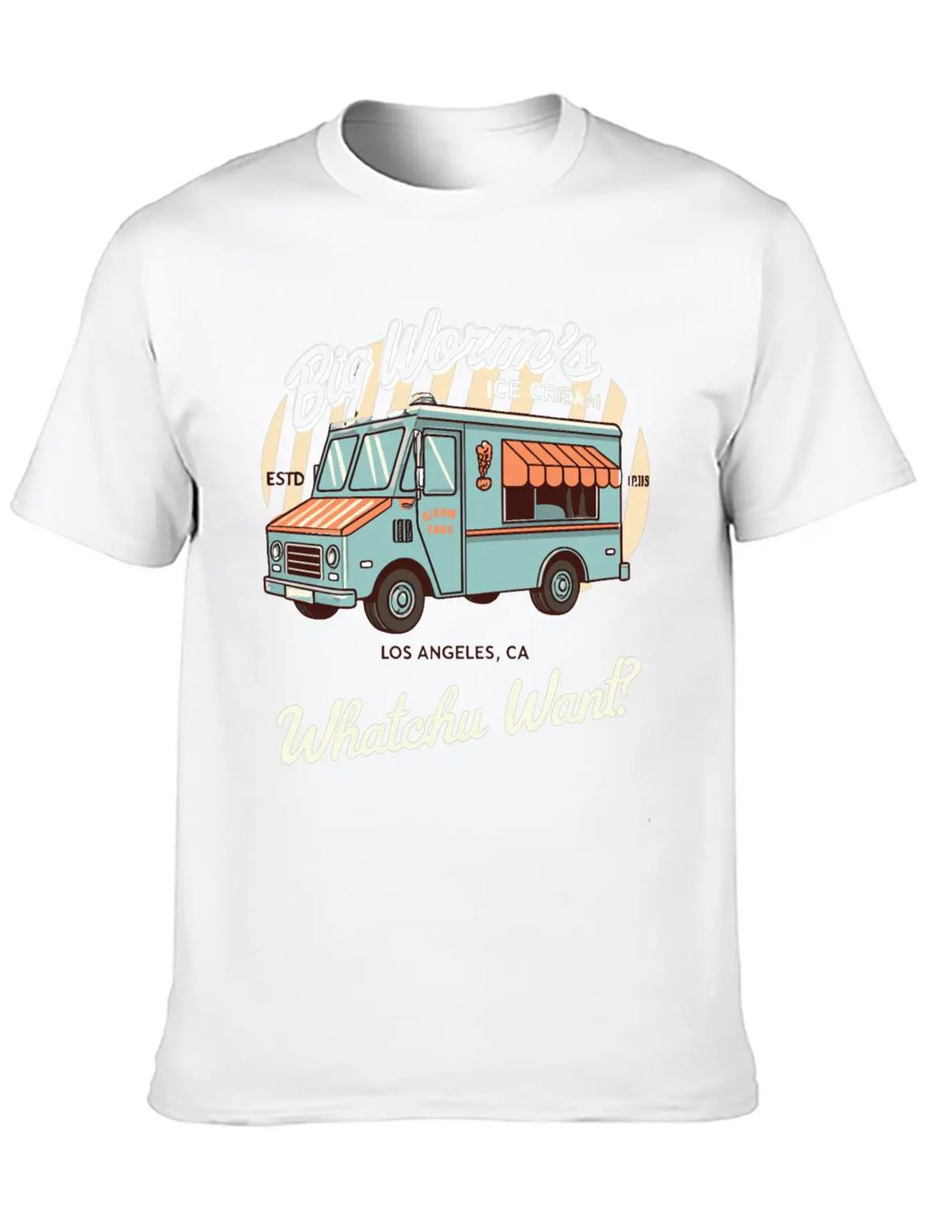 Big Worm's Ice Cream "Whatchu Want?"Los Angeles Classic Cotton Tee – Unisex Comfort For Any Season