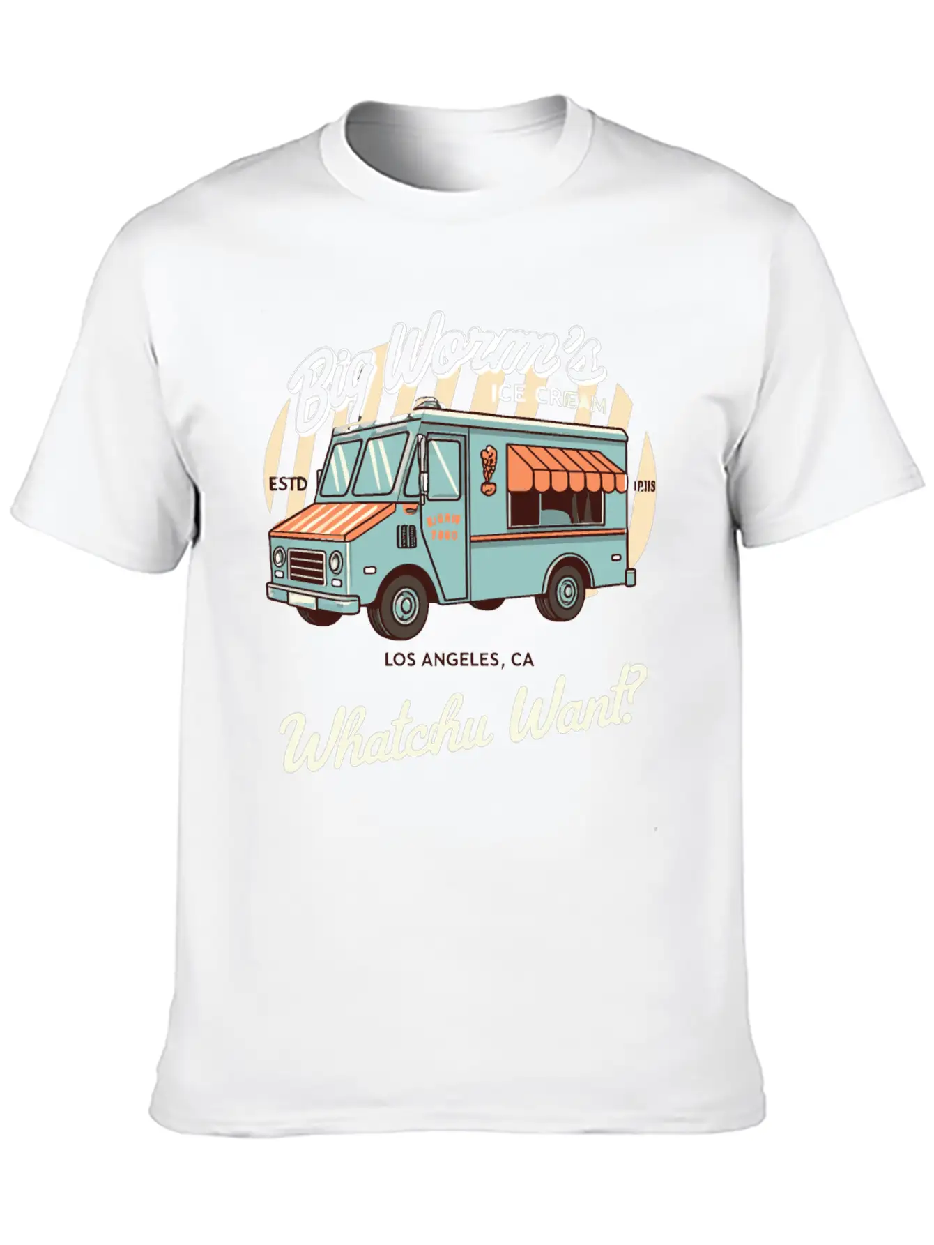 Big Worm's Ice Cream "Whatchu Want?"Los Angeles Classic Cotton Tee – Unisex Comfort For Any Season