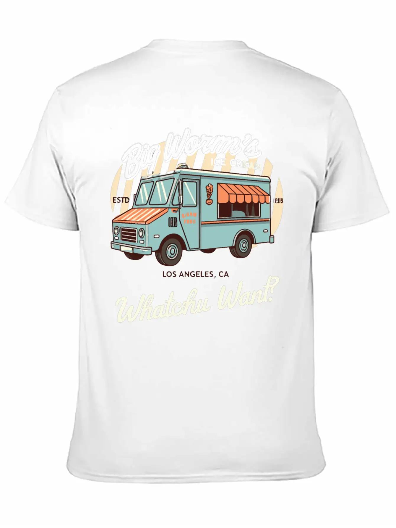 Big Worm's Ice Cream "Whatchu Want?"Los Angeles Classic Cotton Tee – Unisex Comfort For Any Season