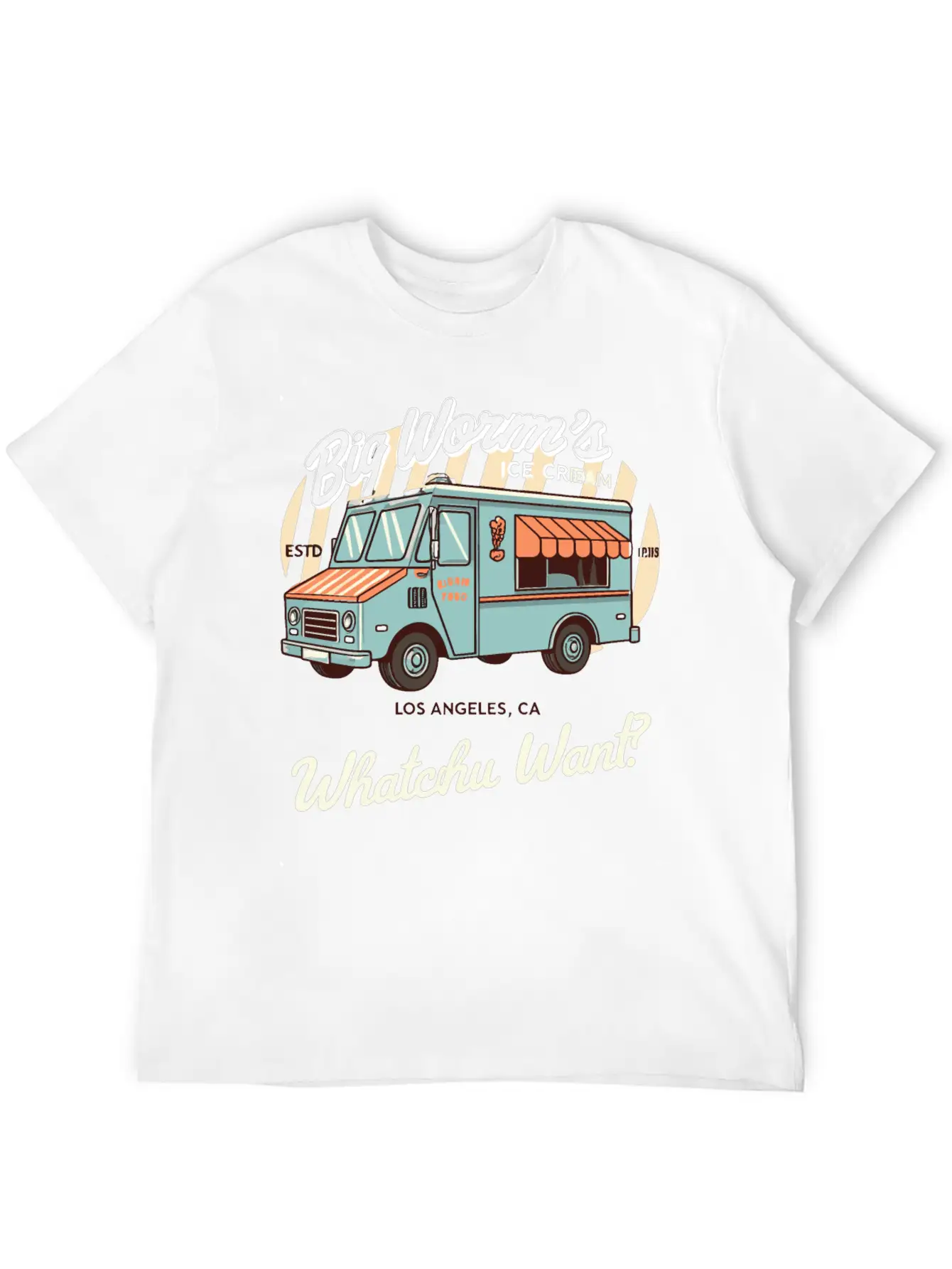 Big Worm's Ice Cream "Whatchu Want?"Los Angeles Classic Cotton Tee – Unisex Comfort For Any Season